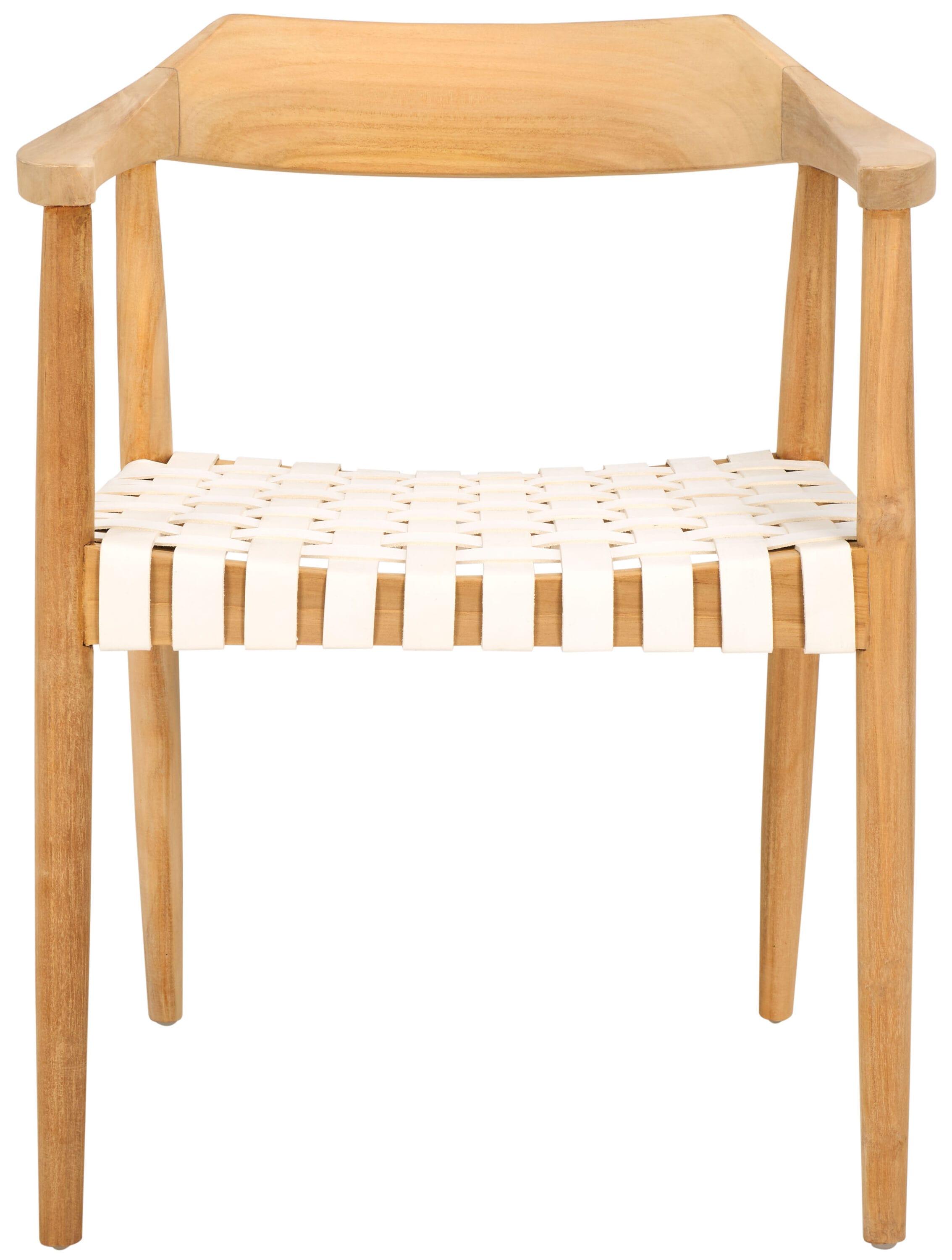 Amycus Accent Chair - ACH1202 - White/Natural Teak - Safavieh