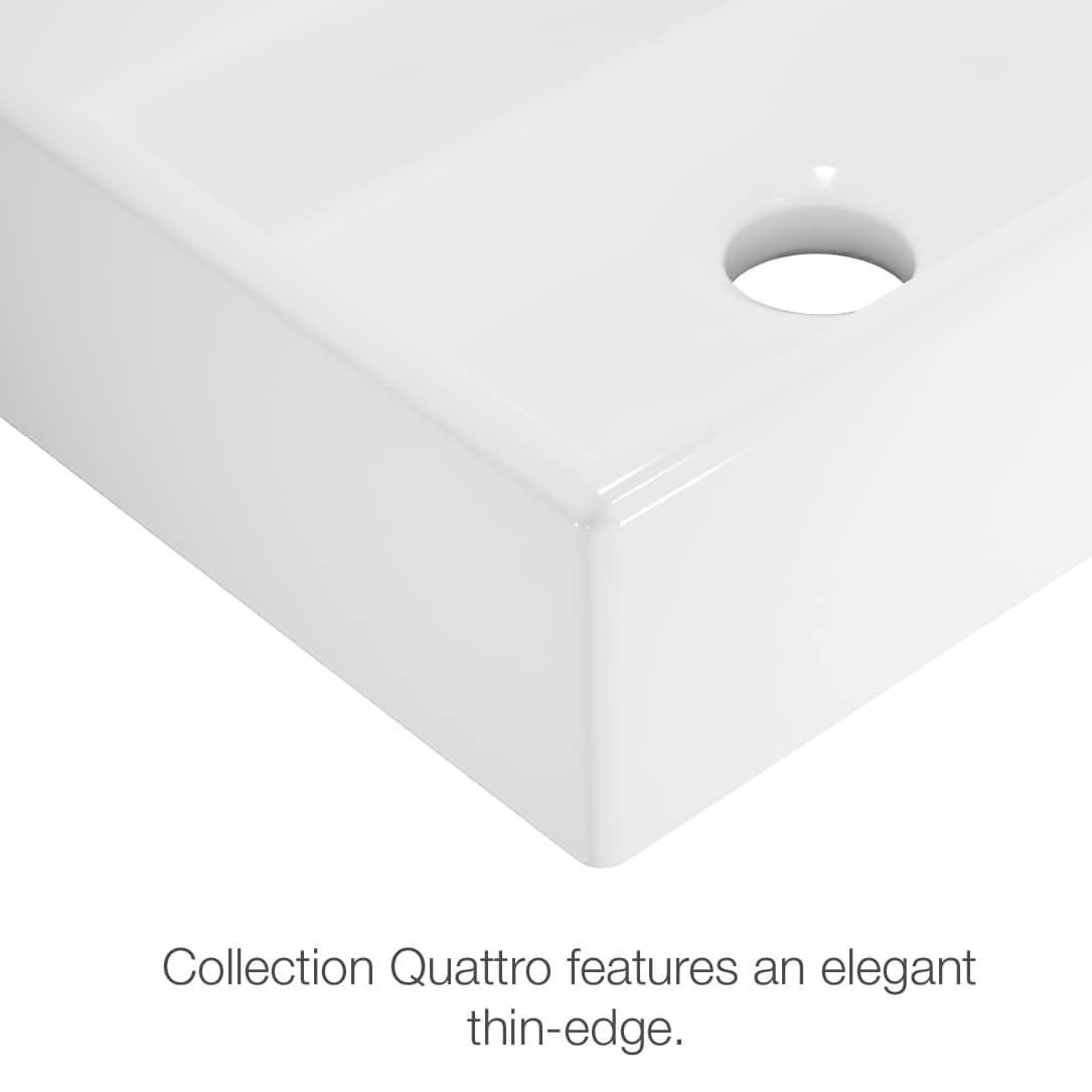 WS Bath Collections Quattro 11.2'' Ceramic Rectangular Bathroom Sink