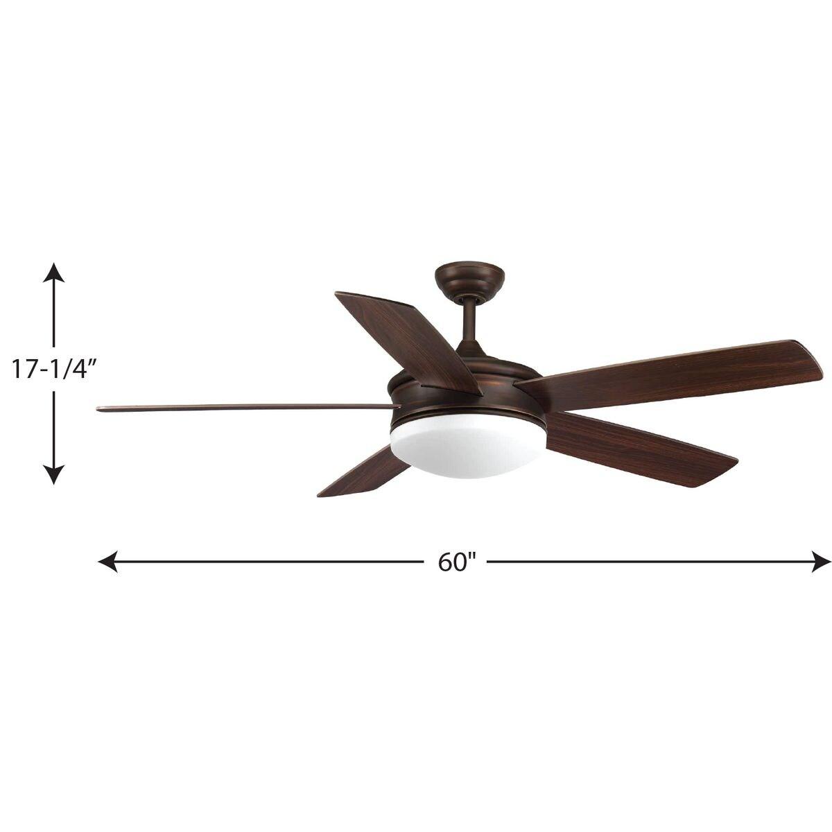 P2548-2030K-Progress Lighting-Fresno - Wide - Ceiling Fan - 1 Light - Handheld Remote in Modern style - 60 Inches wide by 17.25 Inches high-Antique