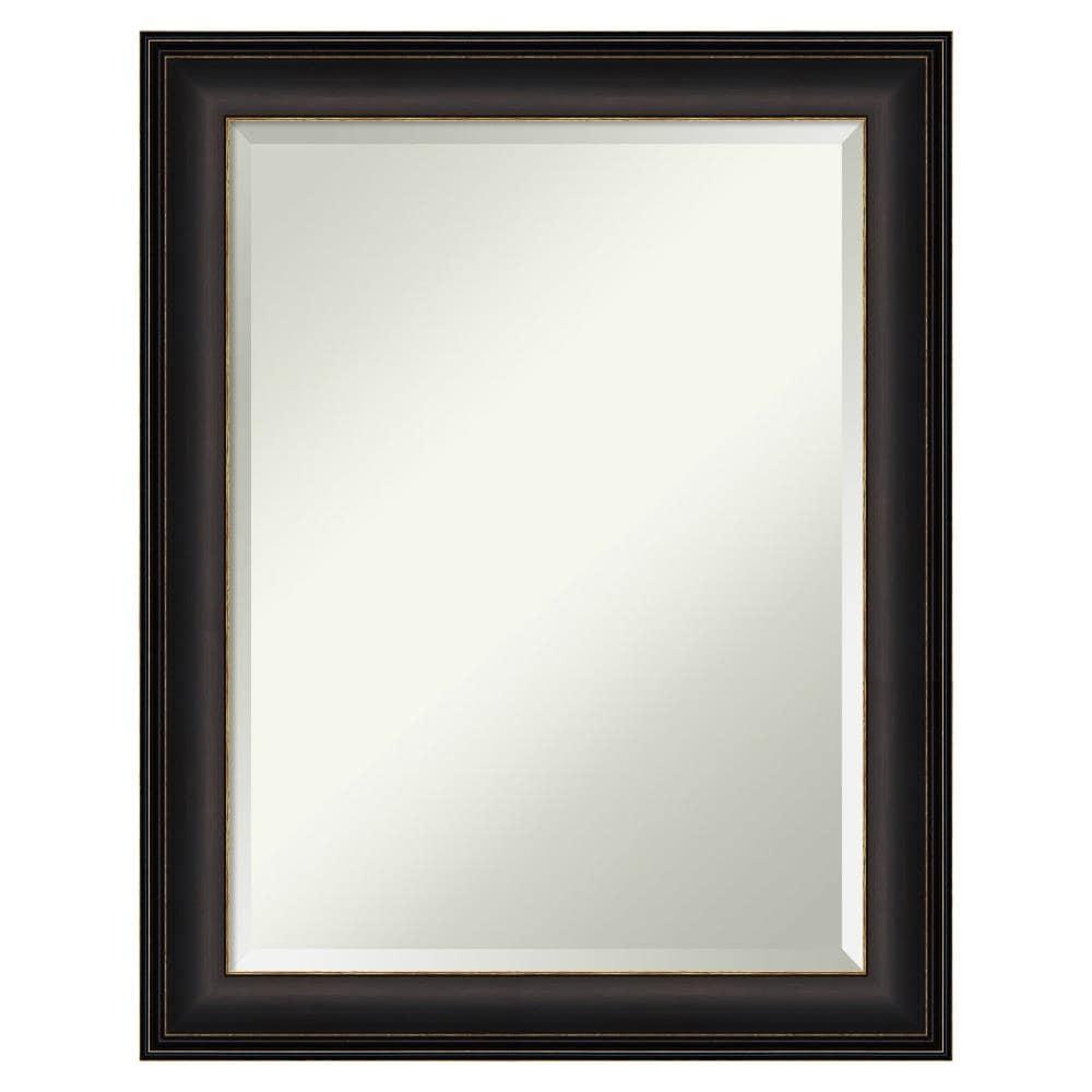 22" x 28" Trio Oil Rubbed Framed Bathroom Vanity Wall Mirror Bronze - Amanti Art: Modern Rectangle, Beveled Glass, Wall Mount