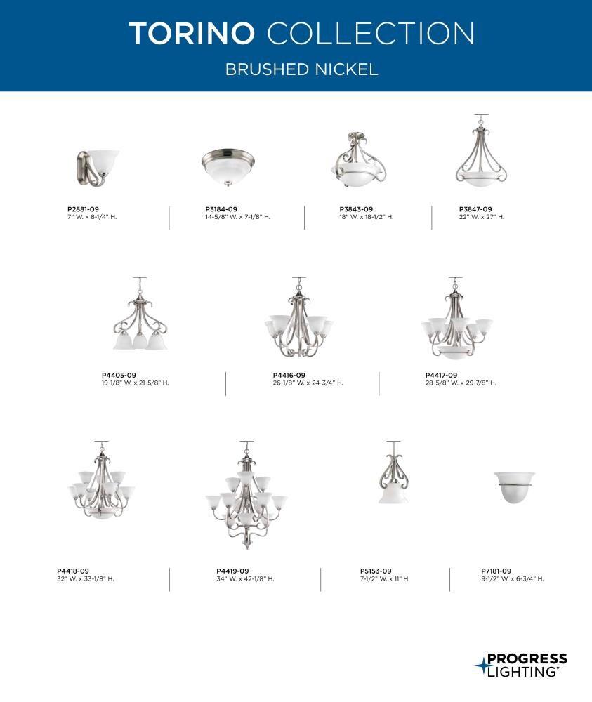 Fleur De Lis Living Lilly 3 - Light Brushed Nickel Single Pendant