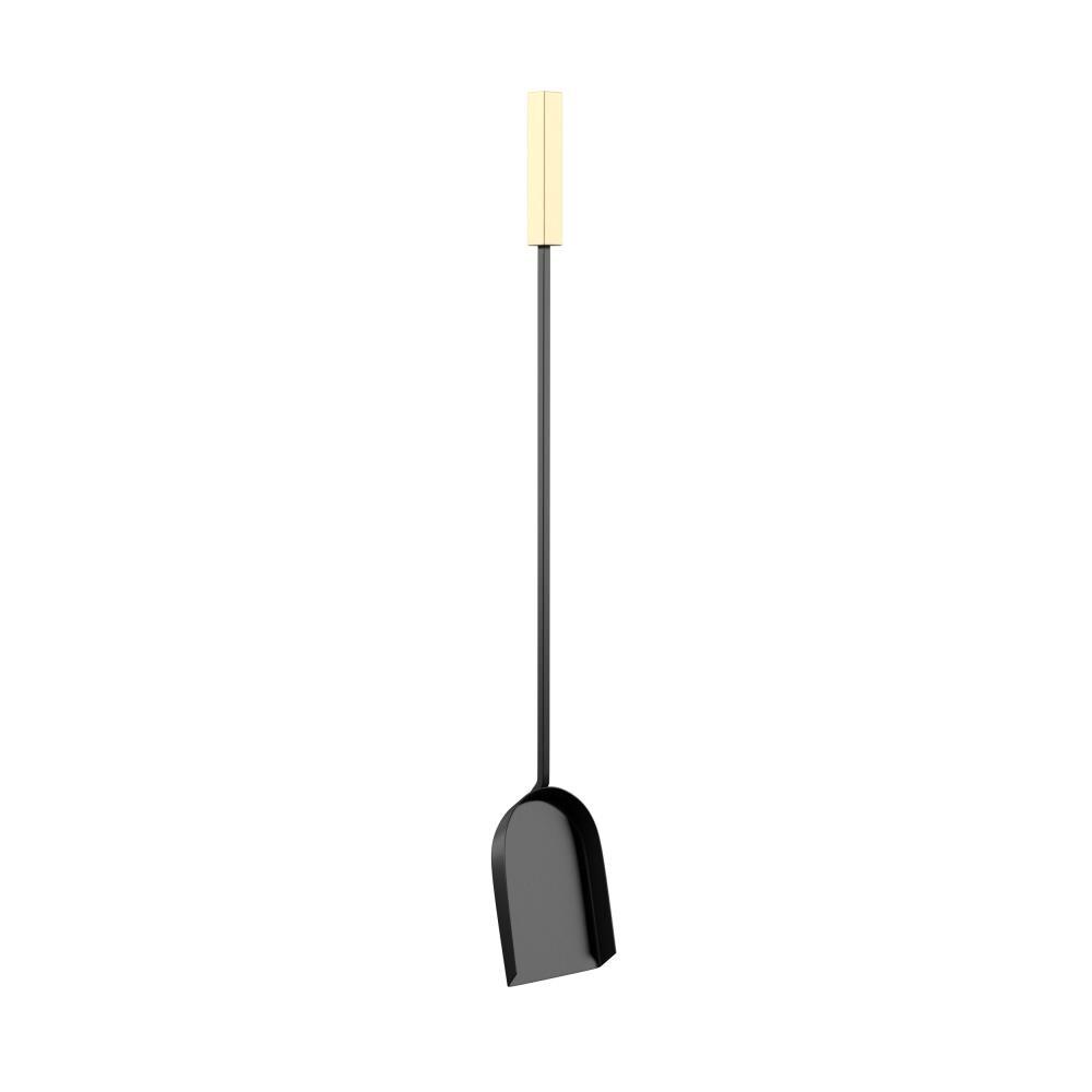 Modern Black and Gold Iron 4-Piece Fireplace Tool Set