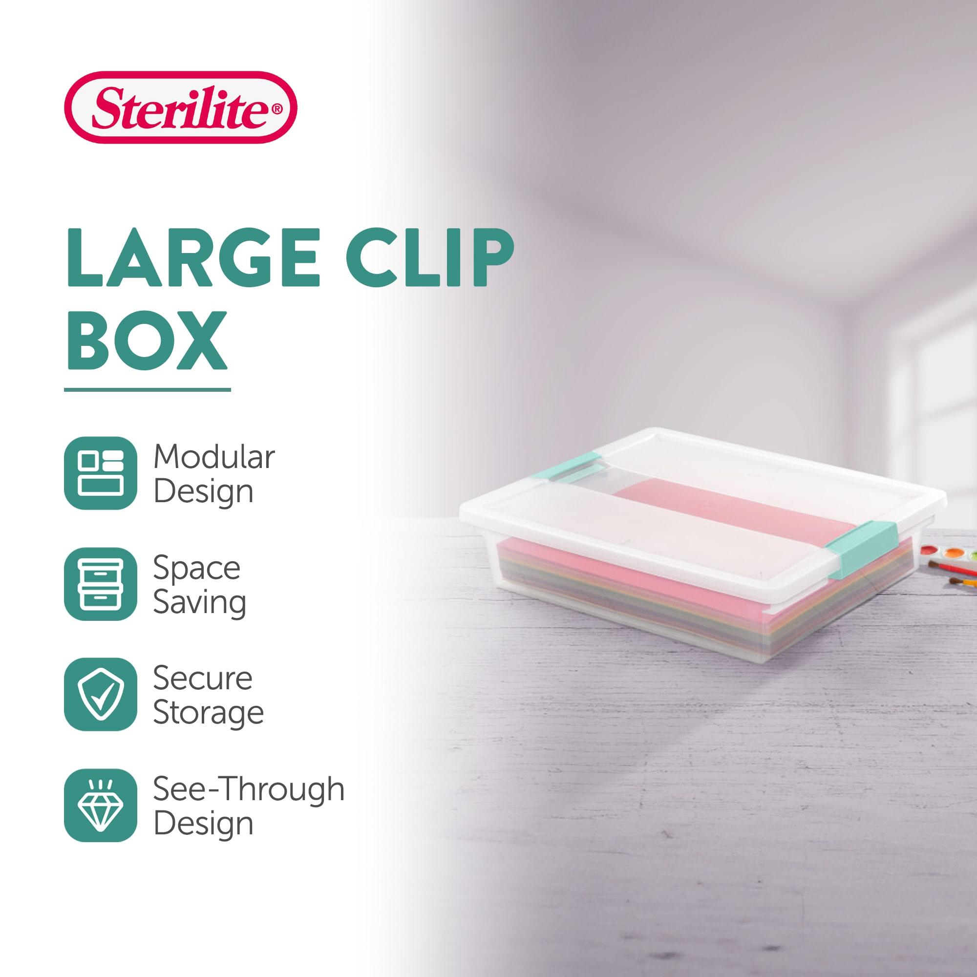 Sterilite Sterilite Plastic Stackable Storage Bin w/Clear Latch Lid (Set of 6)