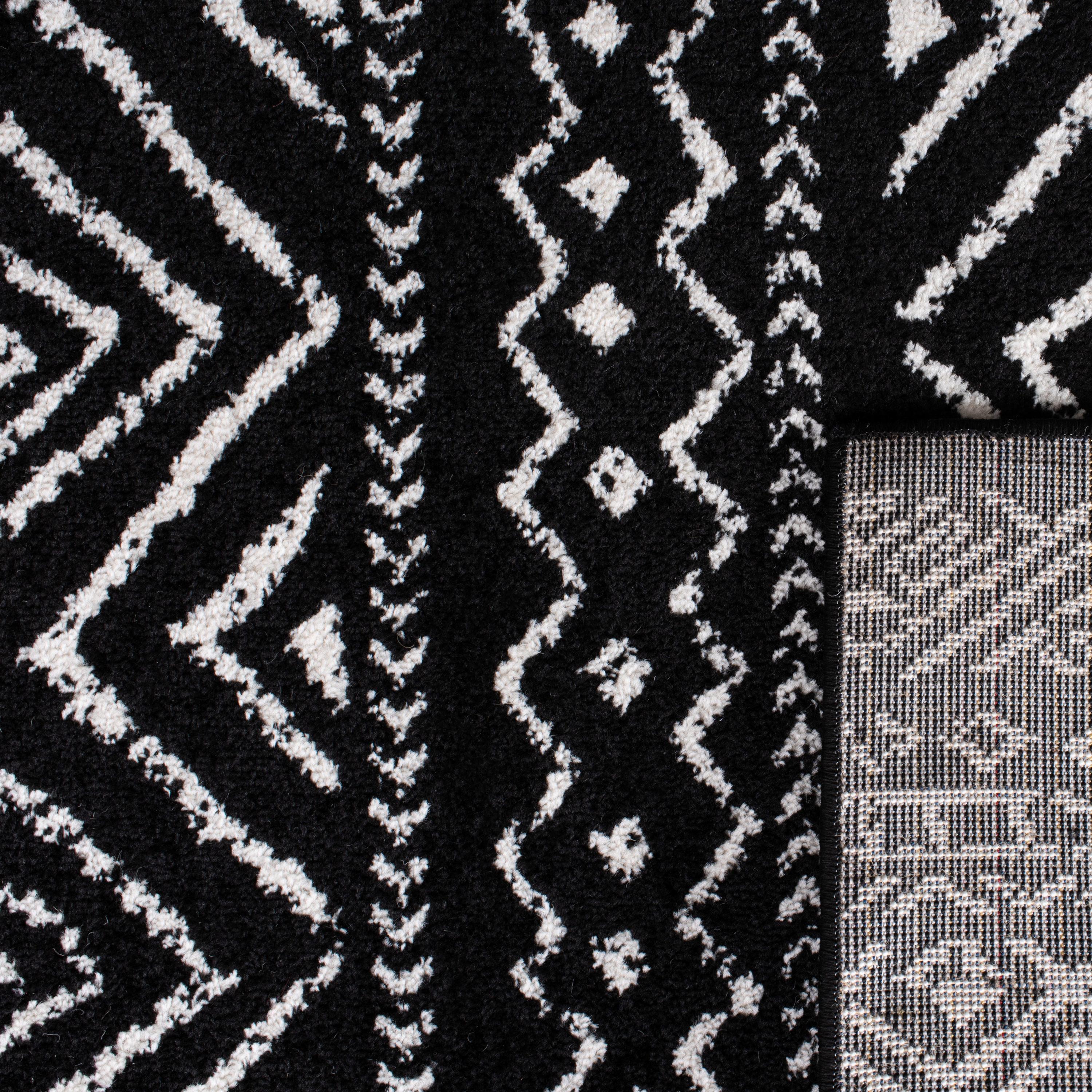 Tulum TUL267 Power Loomed Indoor Area Rug - Black/Ivory - 8'x10' - Safavieh