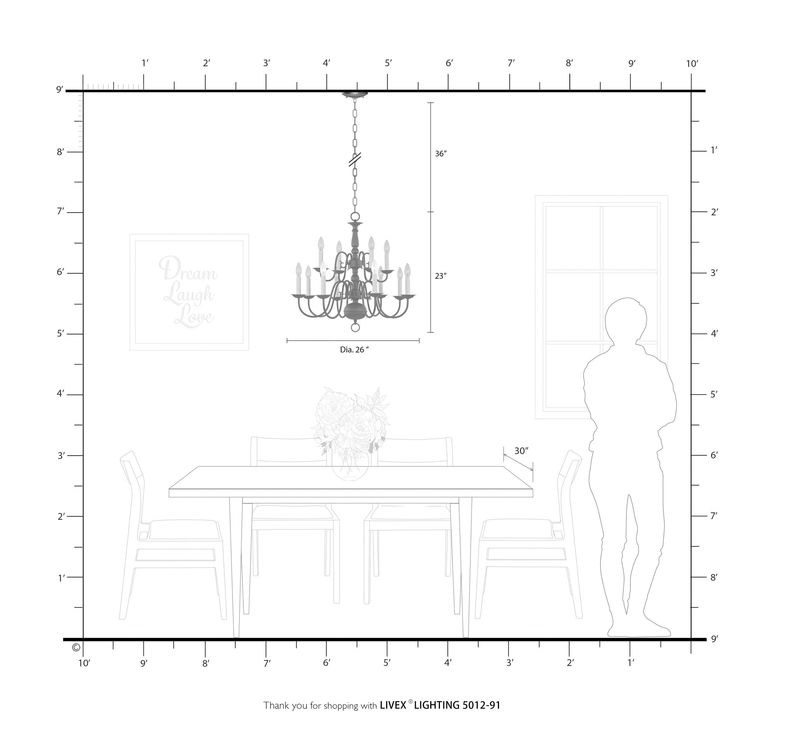 Livex Lighting Williamsburgh 12 - Light Chandelier in  Brushed Nickel