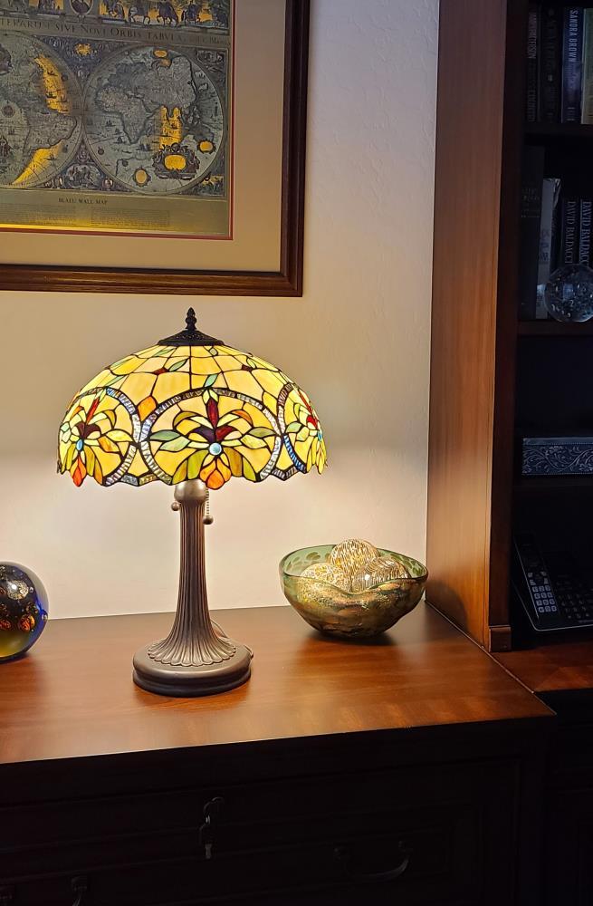 Amora Lighting Tiffany Style Multi-Color Table Lamp 23" Tall