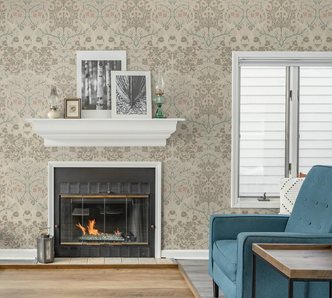 NextWall Lunar Rock & Clay Victorian Garden Peel and Stick Wallpaper