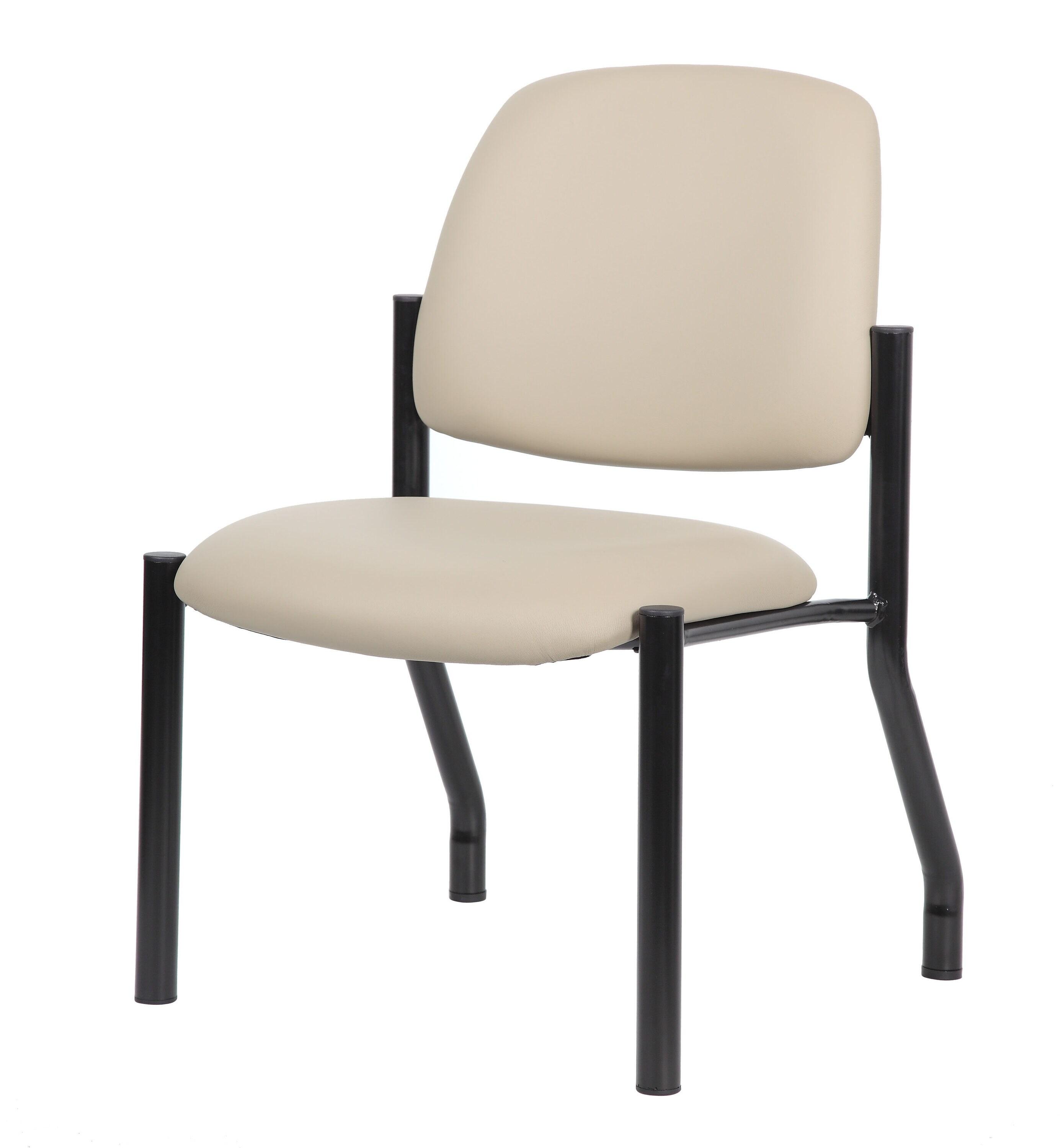 Boss Office Products Big and Tall Antimicrobial Guest Armchair, 300 lb. weight capacity, Beige