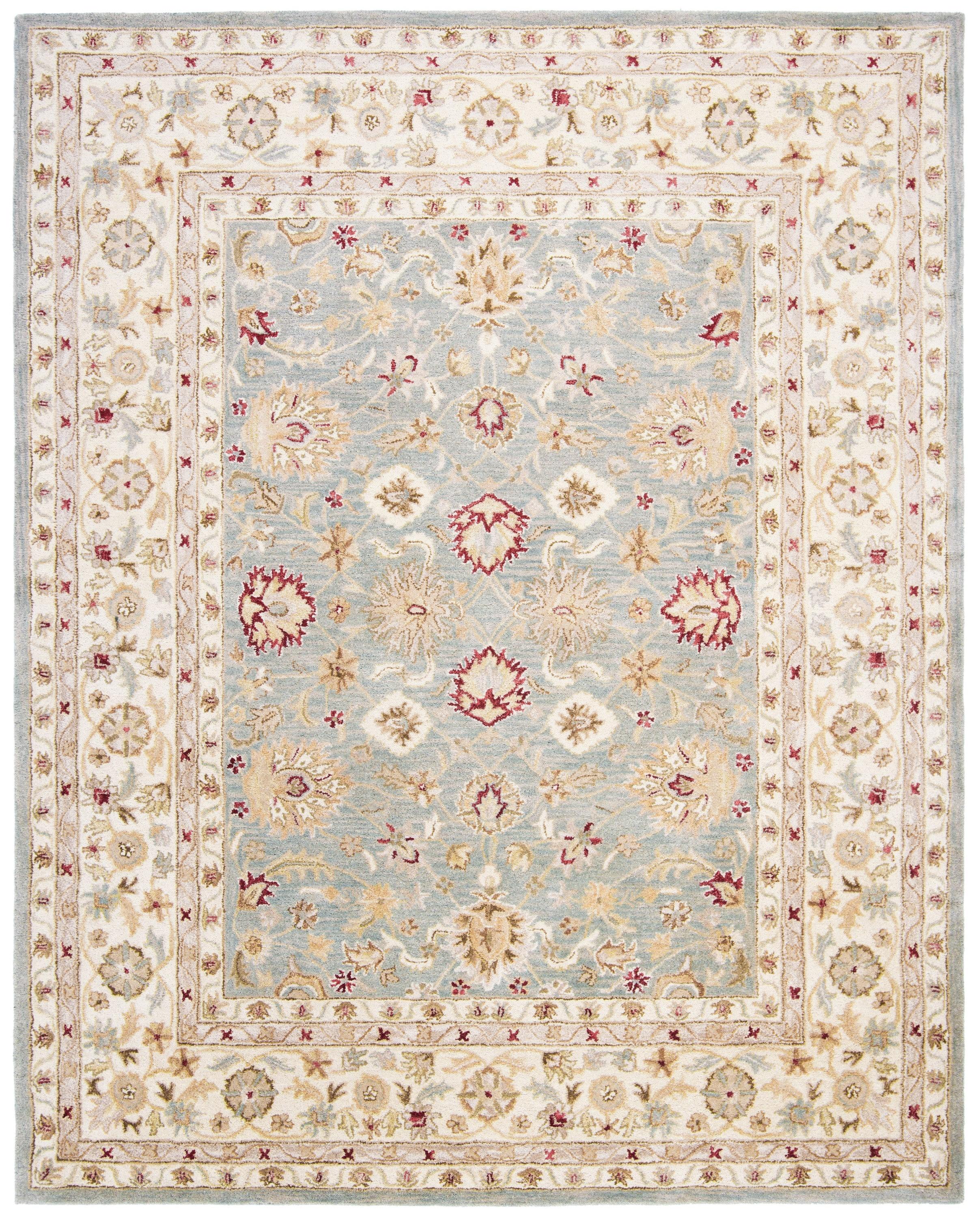 Antiquity AT822 Hand Tufted Area Rug - Grey Blue/Beige - 8'3"x11' - Safavieh.