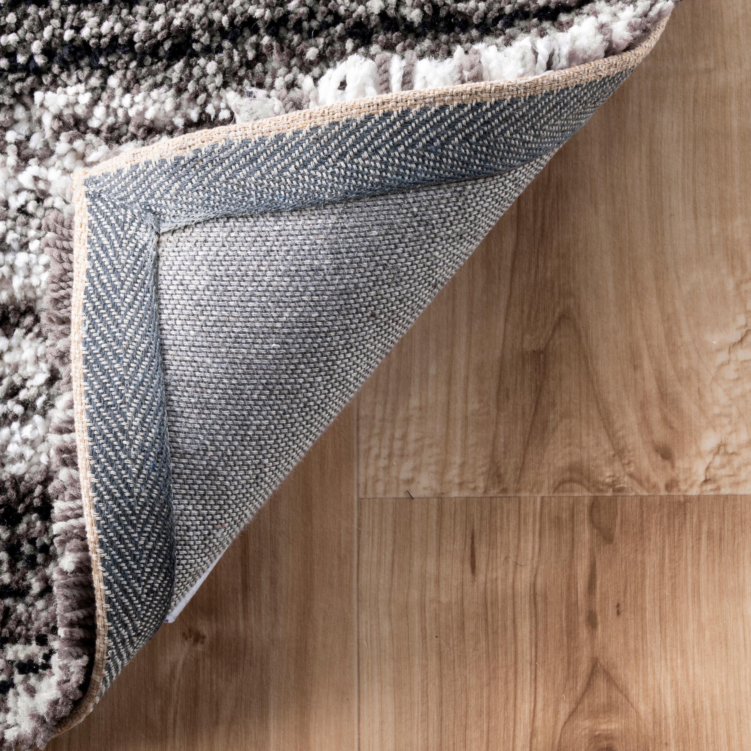 nuLOOM 5'x8' Drey Ombre Shag Area Rug Gray: Modern High Pile Tufted Rectangle, Indoor Polyester with Jute Backing