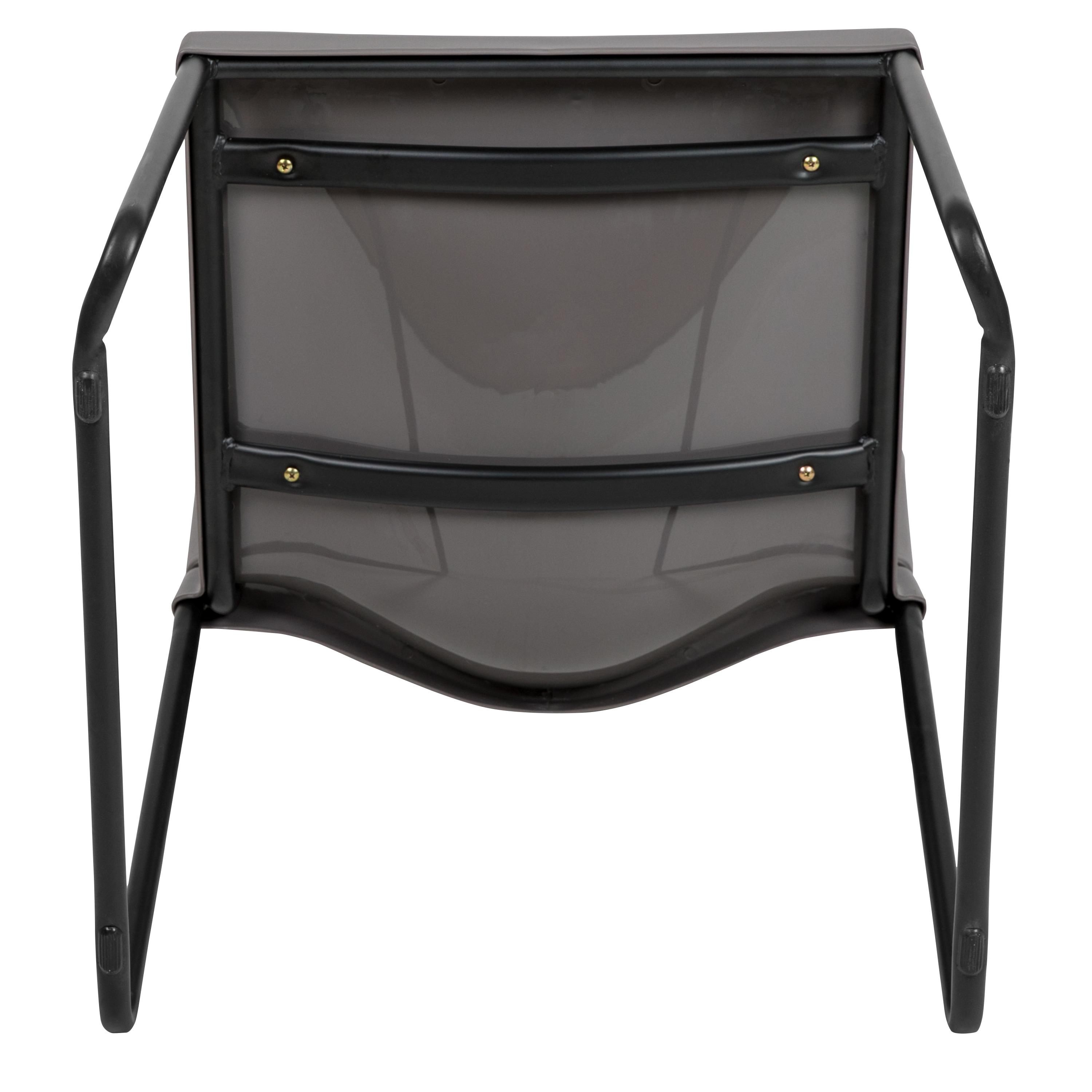 Flash Furniture HERCULES Series 880 lb. Capacity Gray Full Back Contoured Stack Chair with Black Powder Coated Sled Base