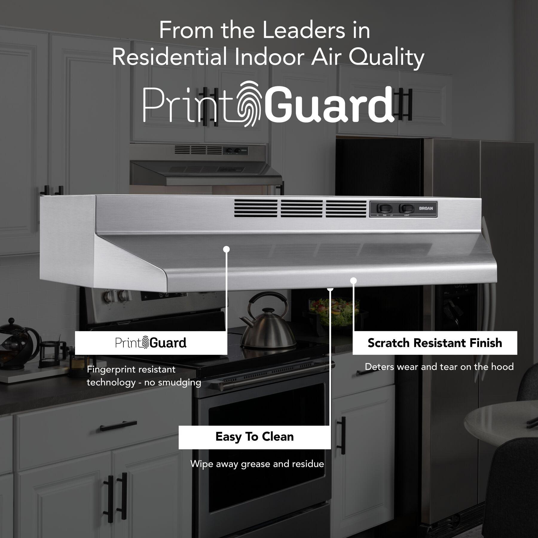 Broan® 36-Inch Ductless Under-Cabinet Range Hood, Stainless Finish