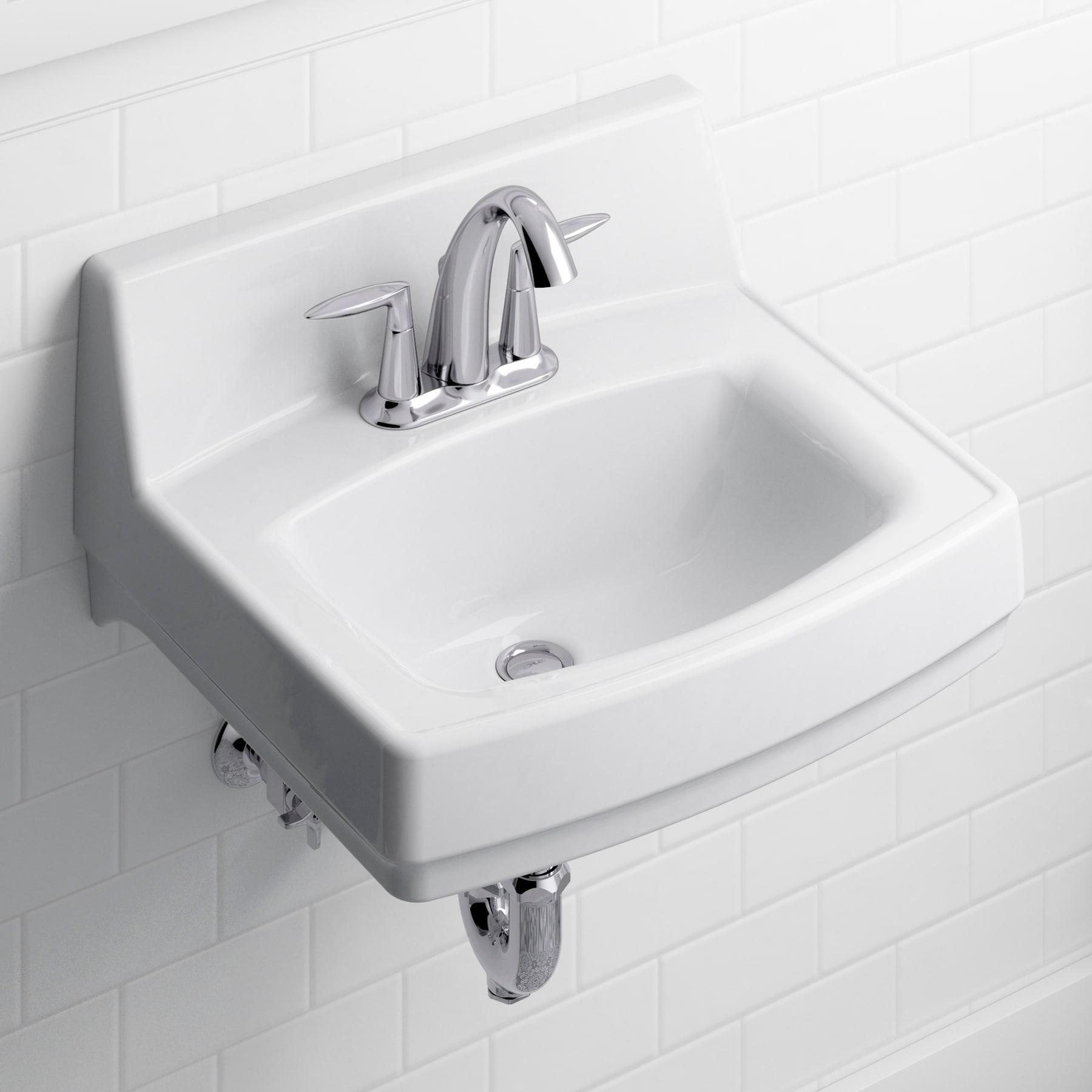 Greenwich Vitreous China Rectangular Wall Mount Bathroom Sink with Overflow