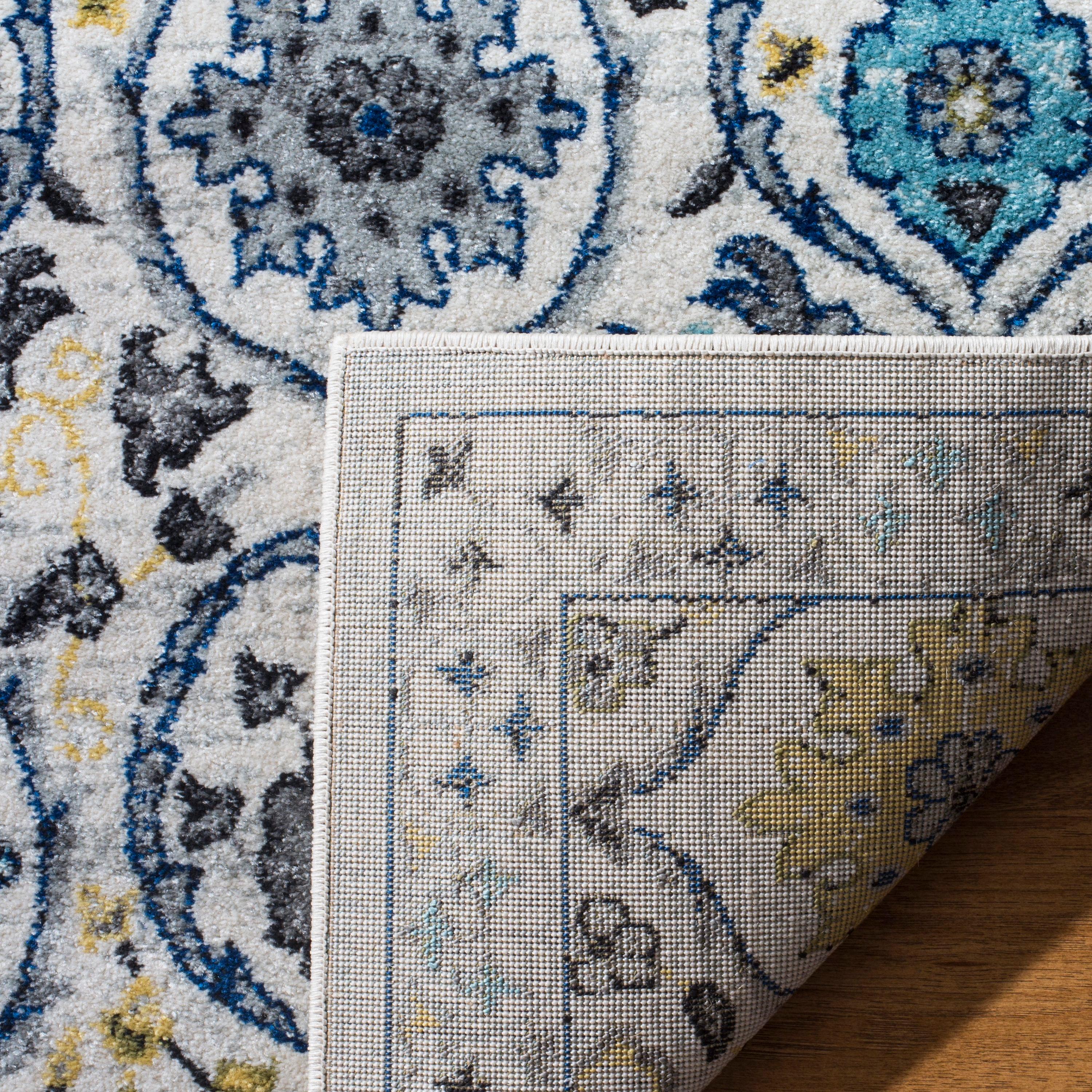 Evoke EVK210 Power Loomed Area Rug - Ivory/Blue - 6'7"x9' - Safavieh.