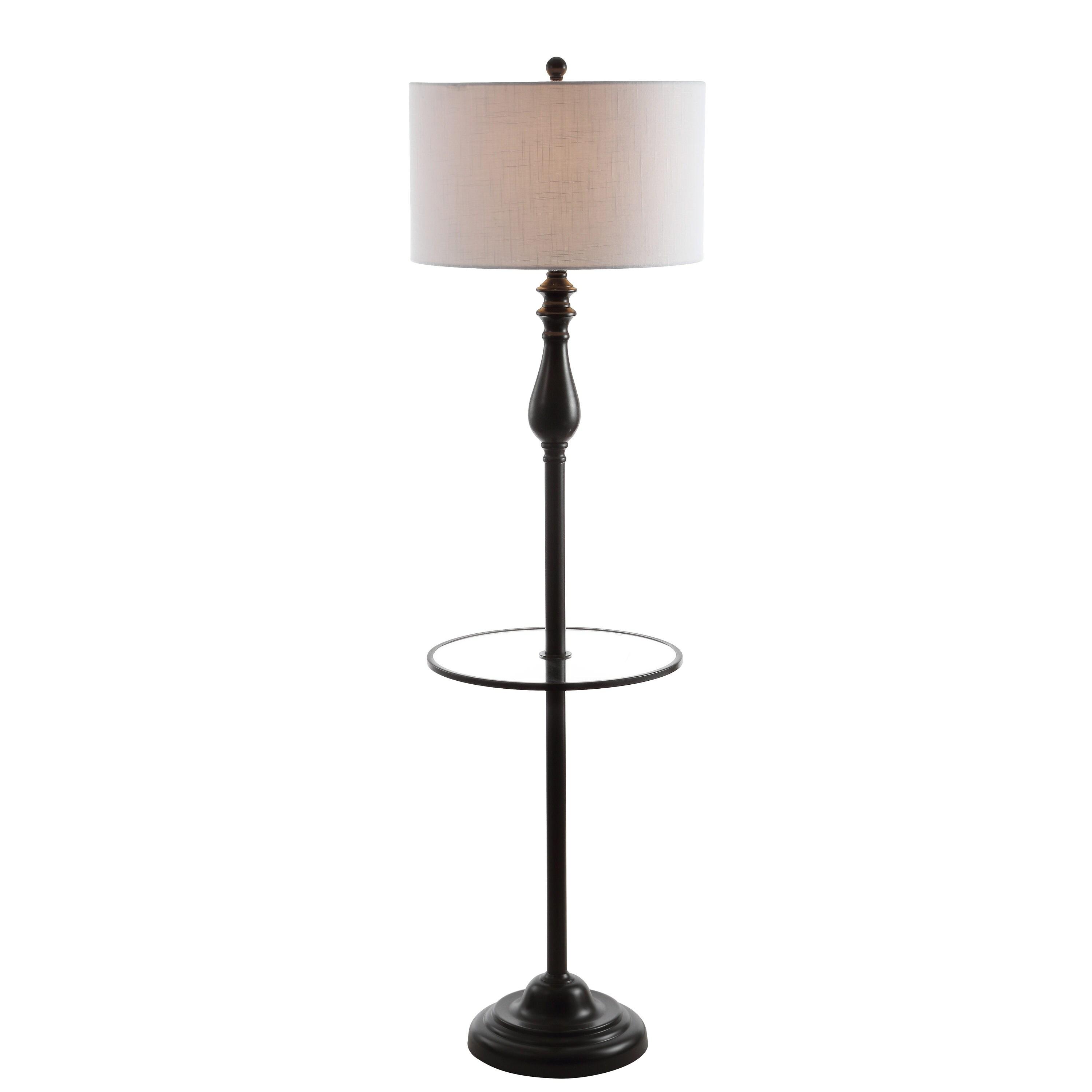 Rephen 60'' Black LED Swing Arm Floor Lamp with USB