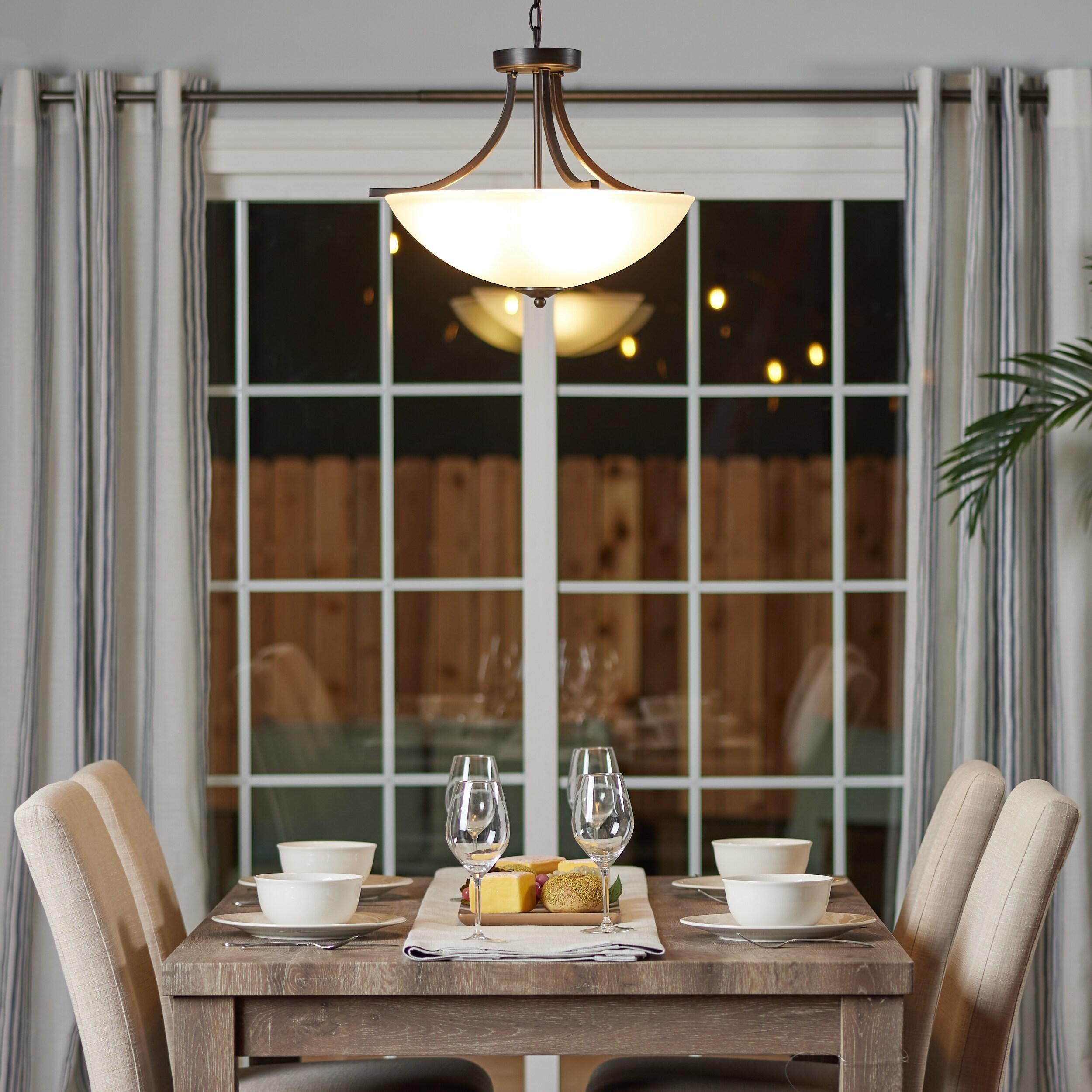 Geary 3-Light Burnt Sienna Semi-Flush Mount Convertible Pendant