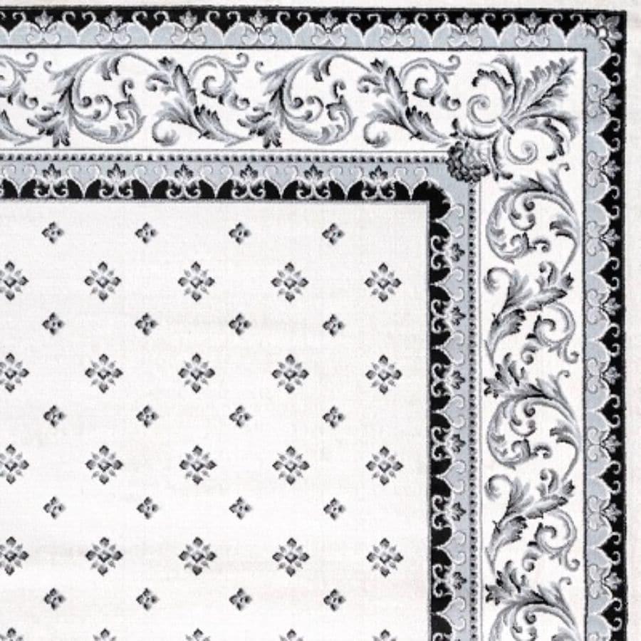 3'x5' Acanthus French Border Area Rug, Cream/Light Gray - JONATHAN Y