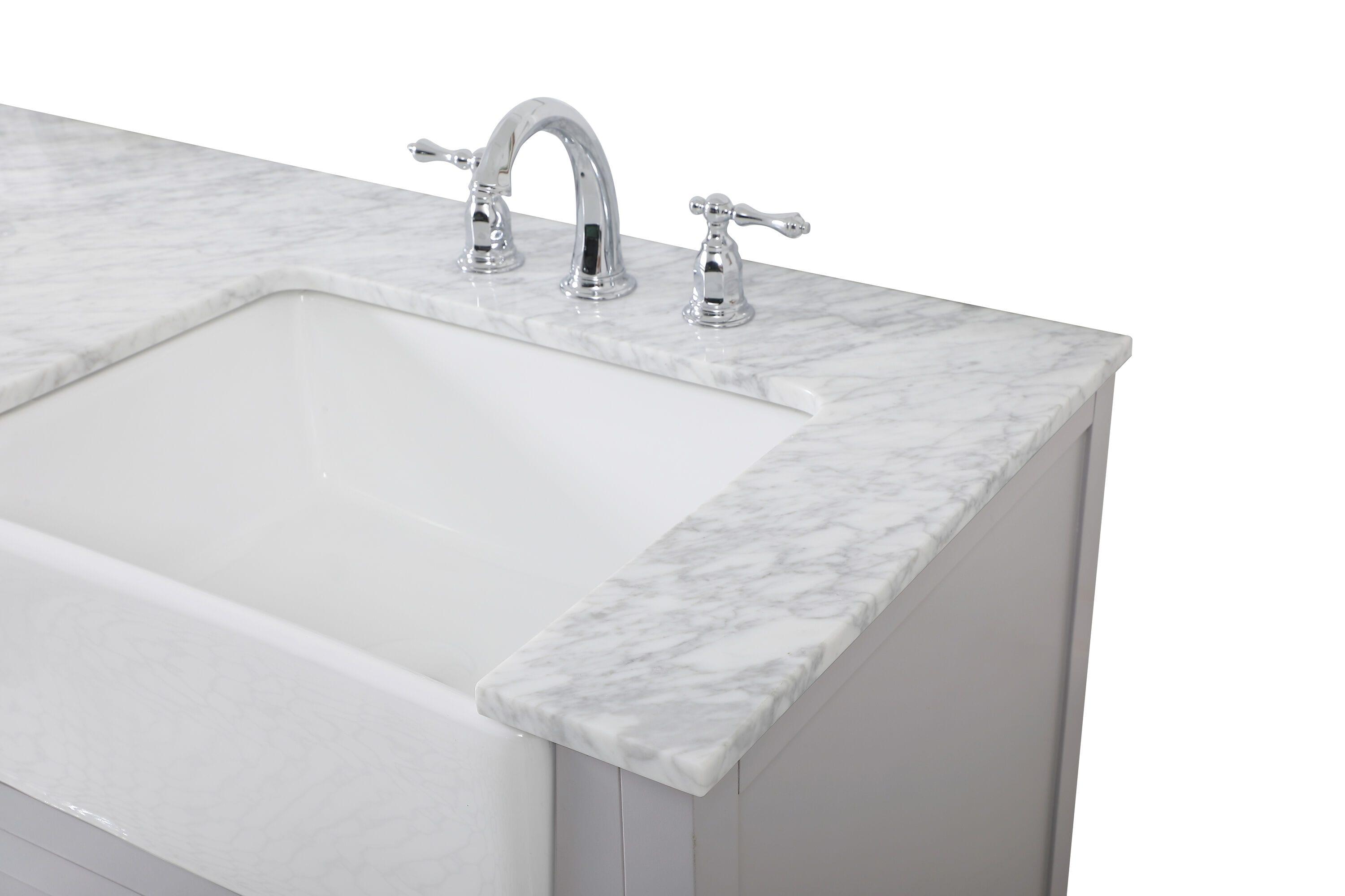 Elegant Decor Franklin 60" Aluminum MDF Double Bathroom Vanity in Gray