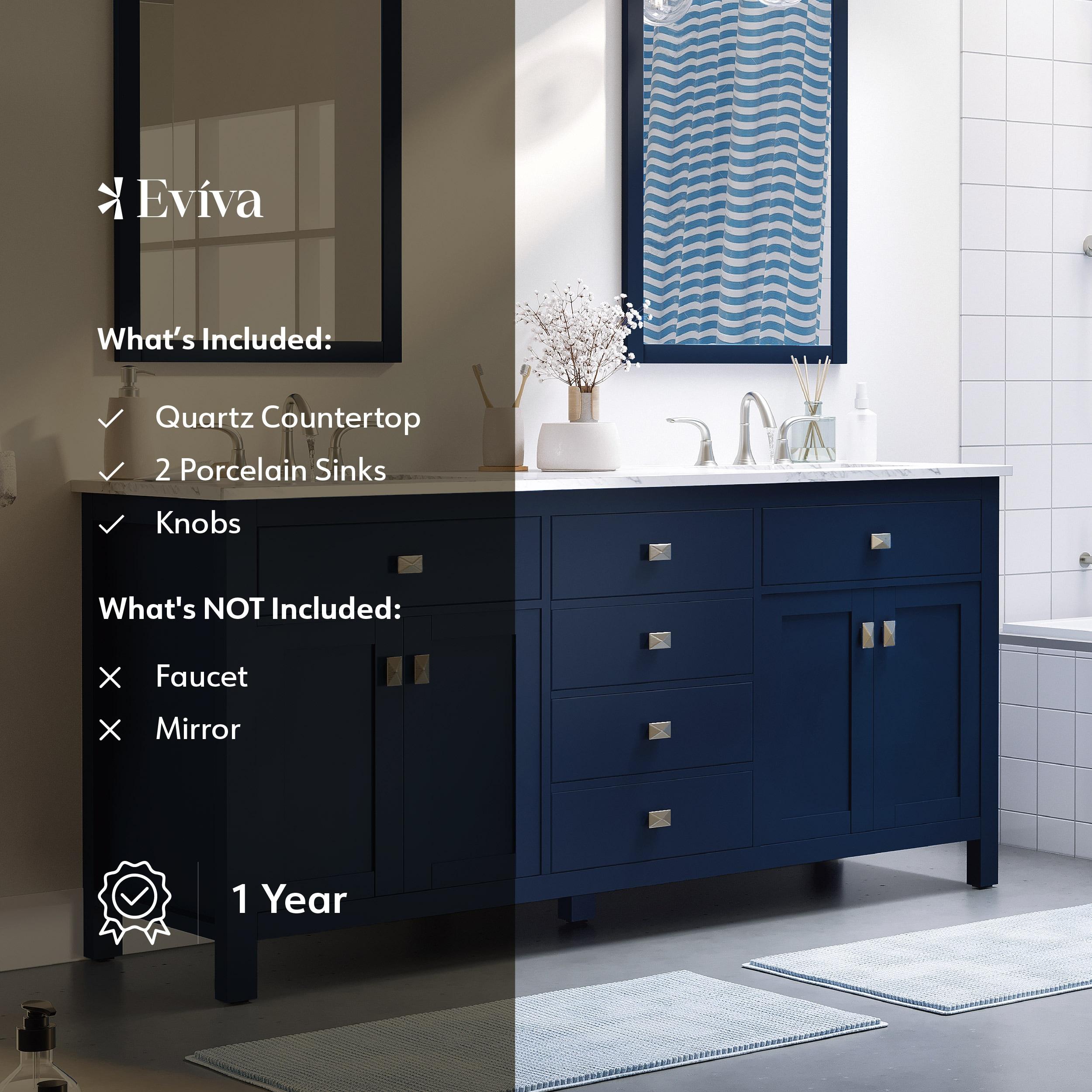 Lark Manor™ Odilion 60'' Double Bathroom Vanity with Engineered Top