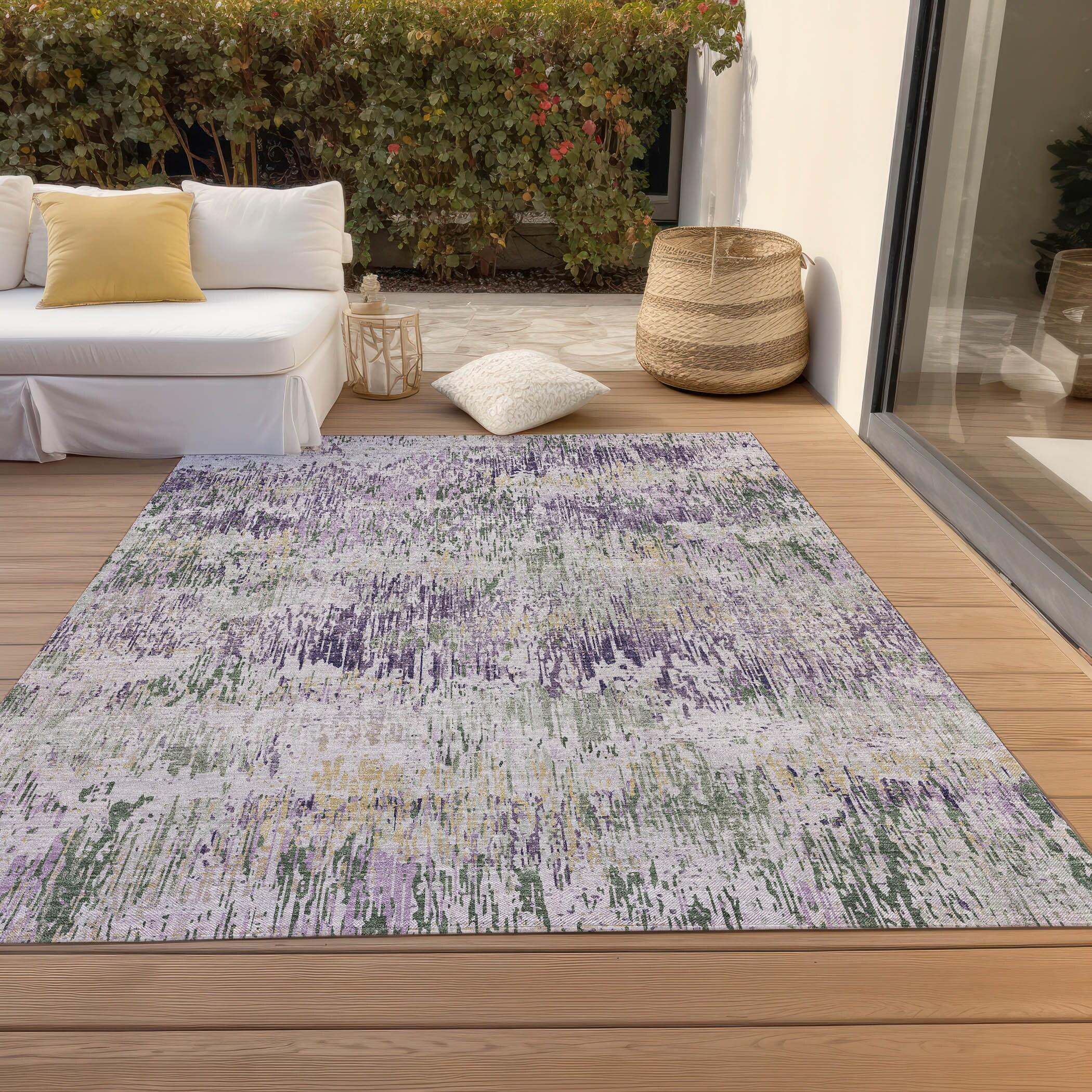 Machine Washable Indoor/Outdoor Chantille ACN1379 Lavender Rug