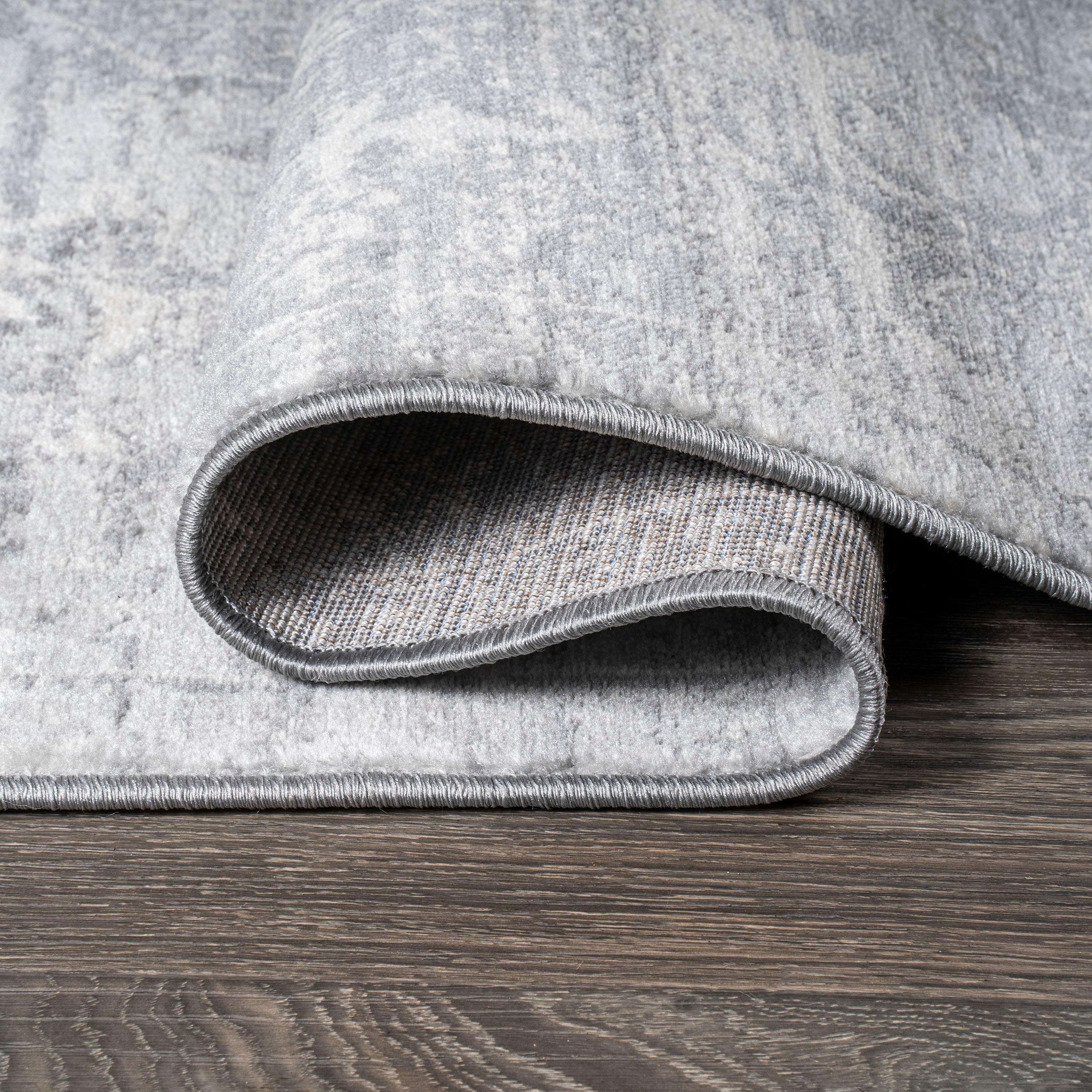 4' X 6' Modern Persian Vintage Medallion Area Rug, Gray - JONATHAN Y