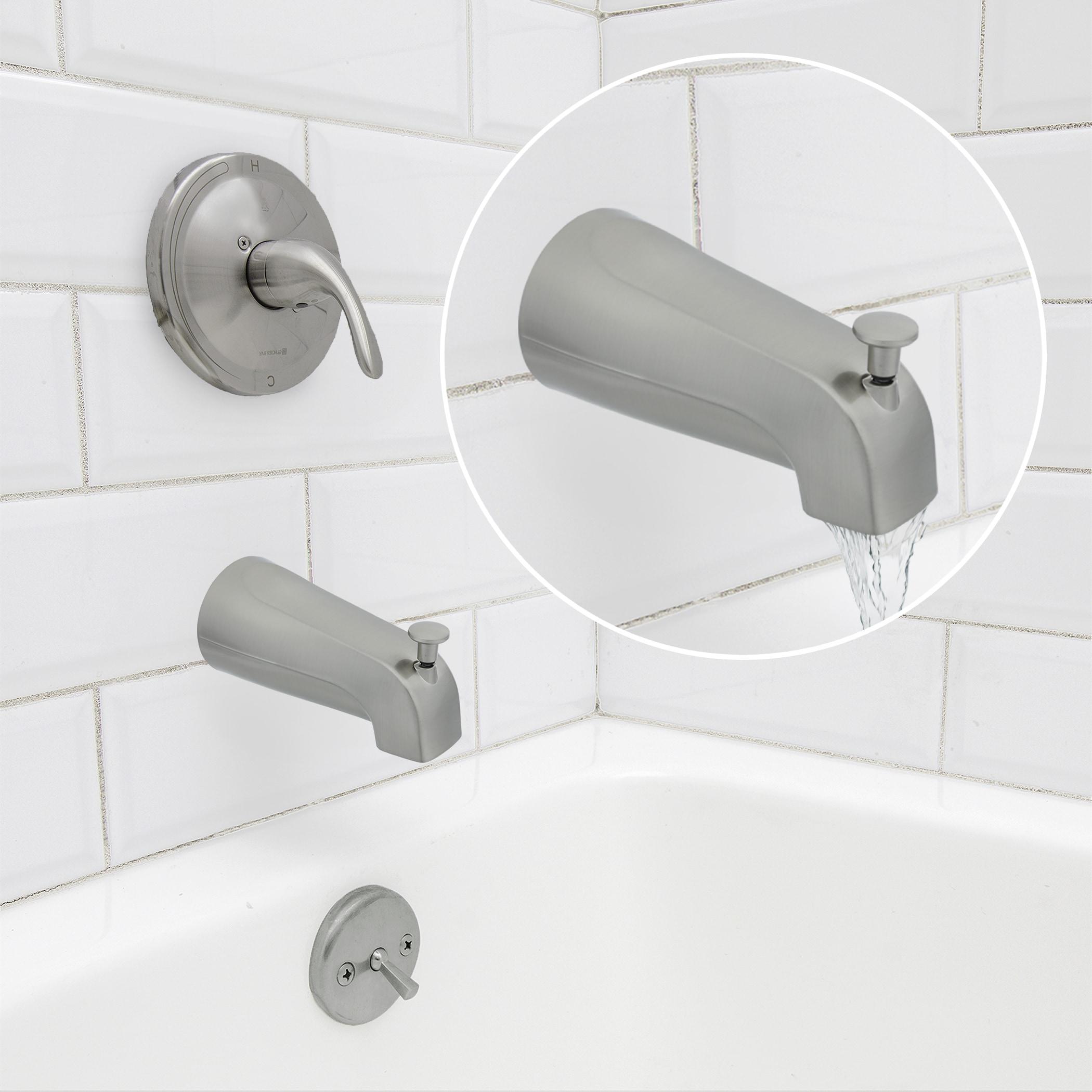 Danco Universal Bathroom Tub Spout with Diverter in Brushed Nickel (89249)