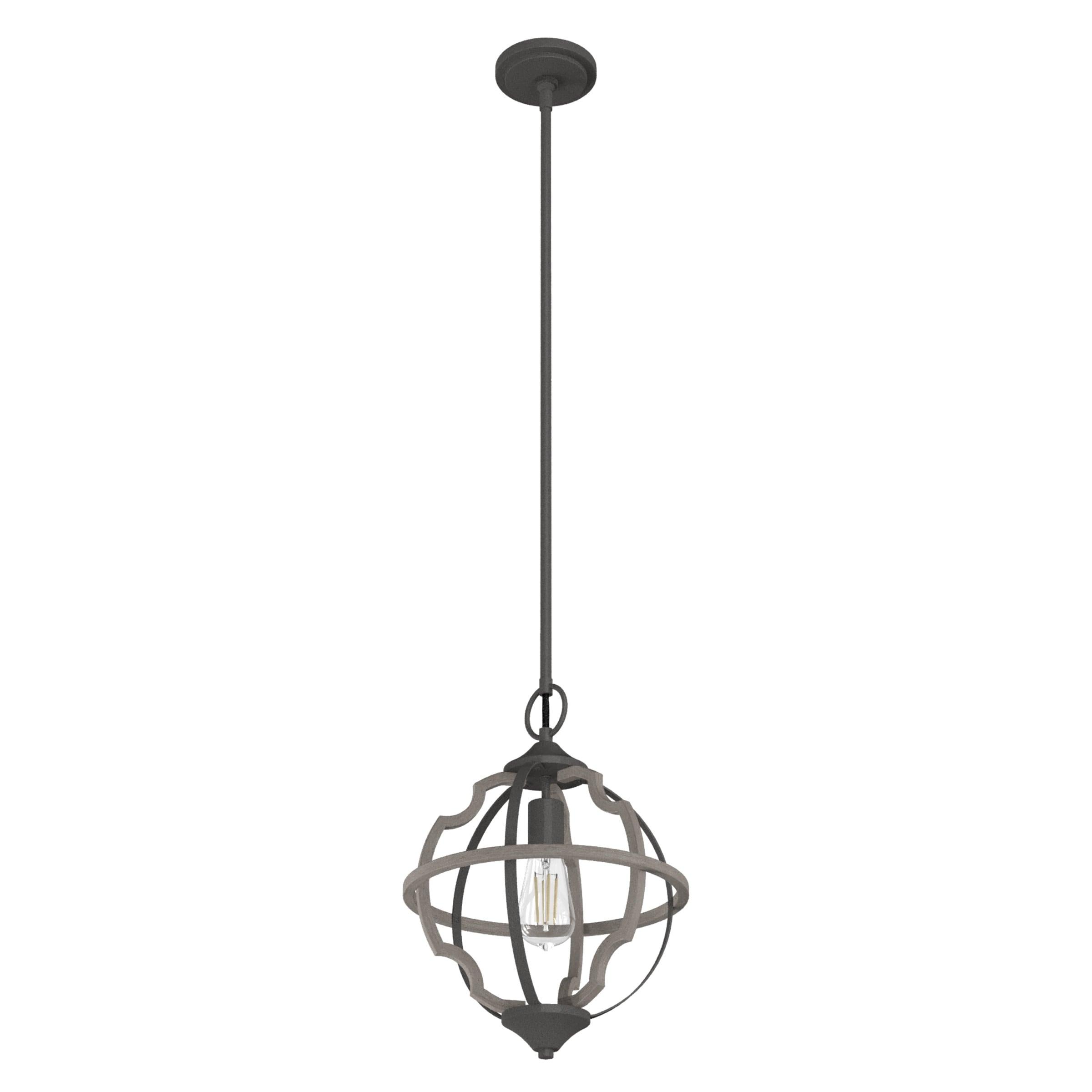 Hunter - Stone Creek 1-light Noble Bronze, Medium Size Pendant Light, Dimmable, Rustic Style, Sphere Shaped, for Bedrooms, Kitchens, Dining, Living Rooms - 19222