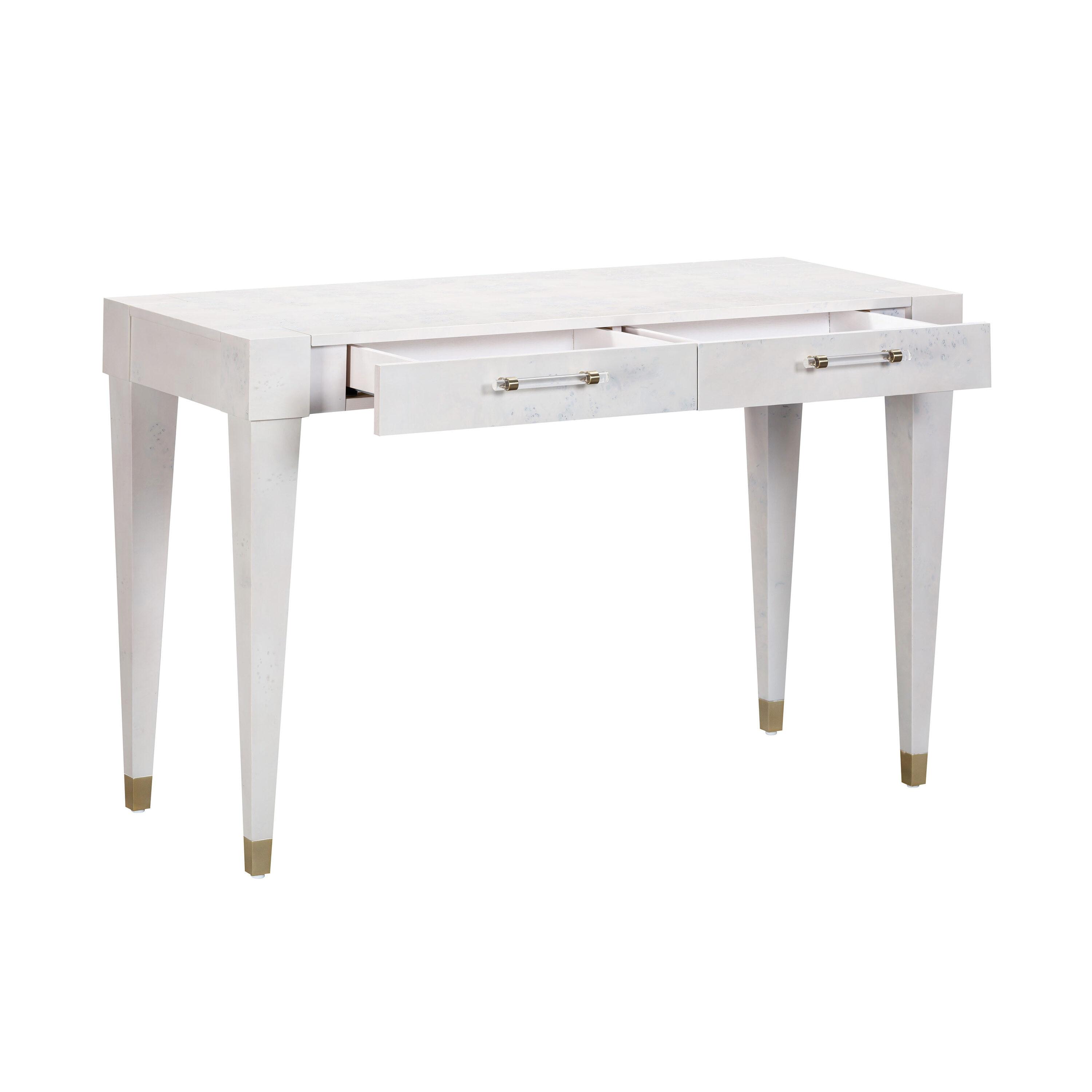 TOV Furniture Brandyss White Burl Work Desk