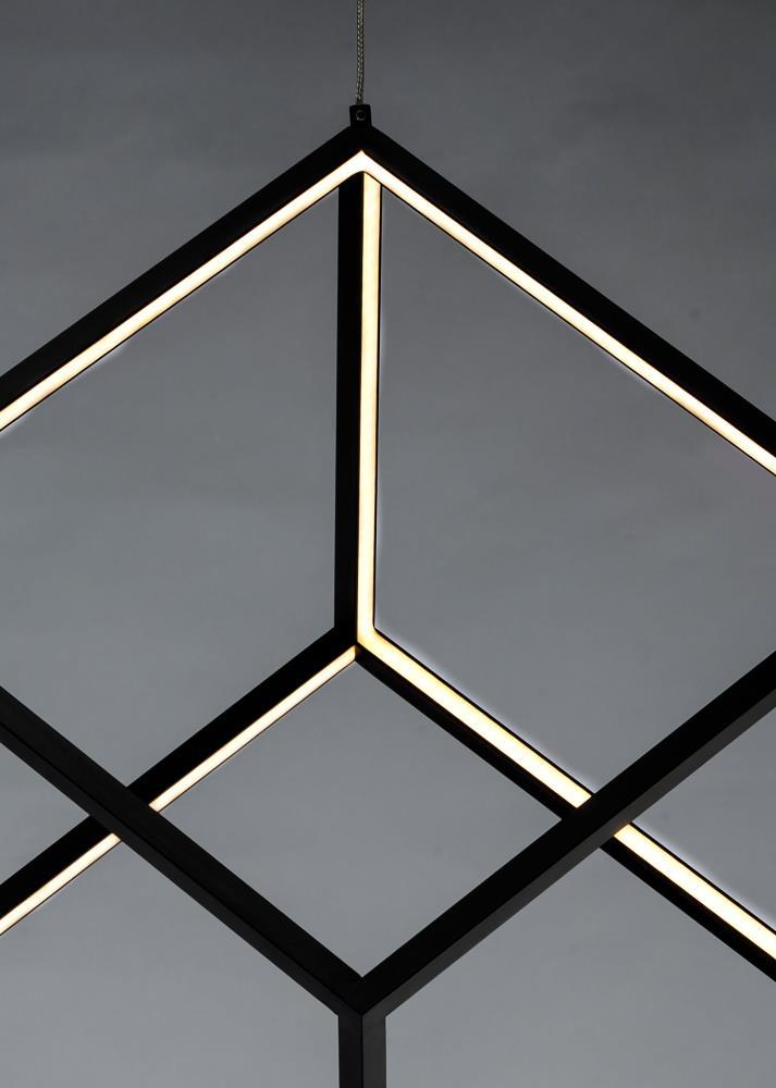 E30582-BK-ET2 Lighting-4 Square-24W 1 LED Pendant-20.5 Inches wide by 21 inches high-Black Finish