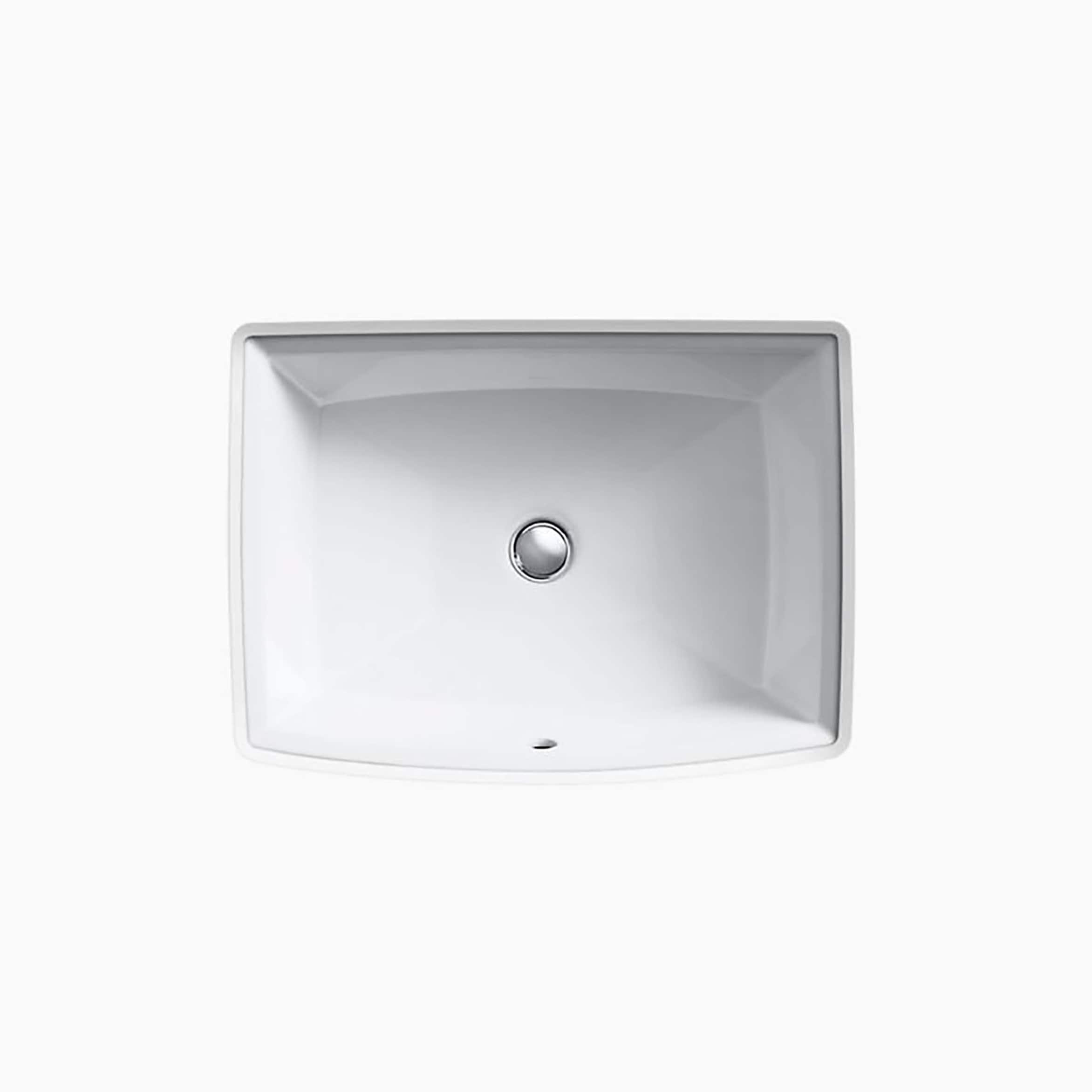 Biscuit Ceramic Rectangular Undermount Bathroom Sink