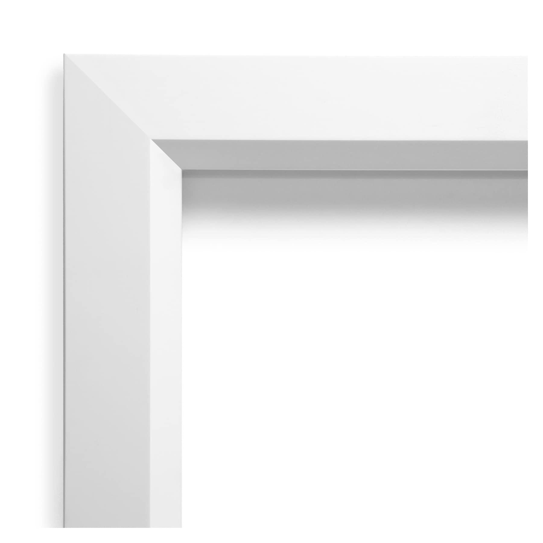 32" x 26" Blanco Wood Framed Bathroom Vanity Wall Mirror White - Amanti Art: Satin Finish, No Assembly Required