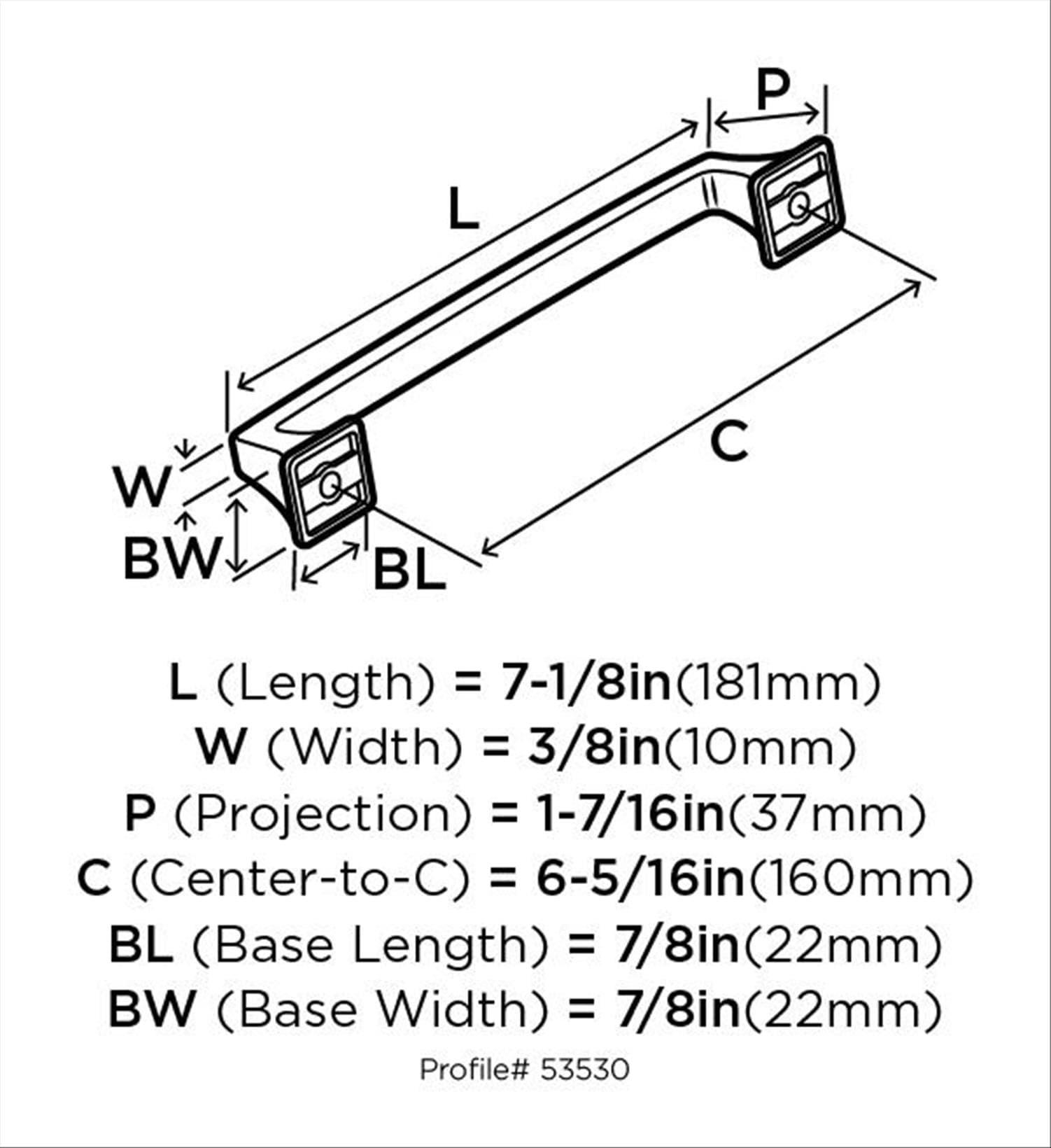 Mulholland 6 5/16" Center to Center Bar Pull