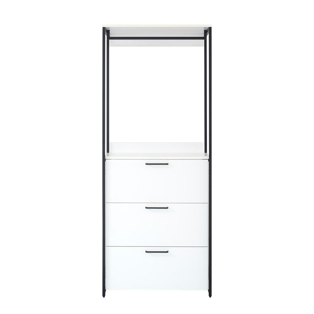 Fiona Wood and Metal Walk-in Closet with Three Drawers