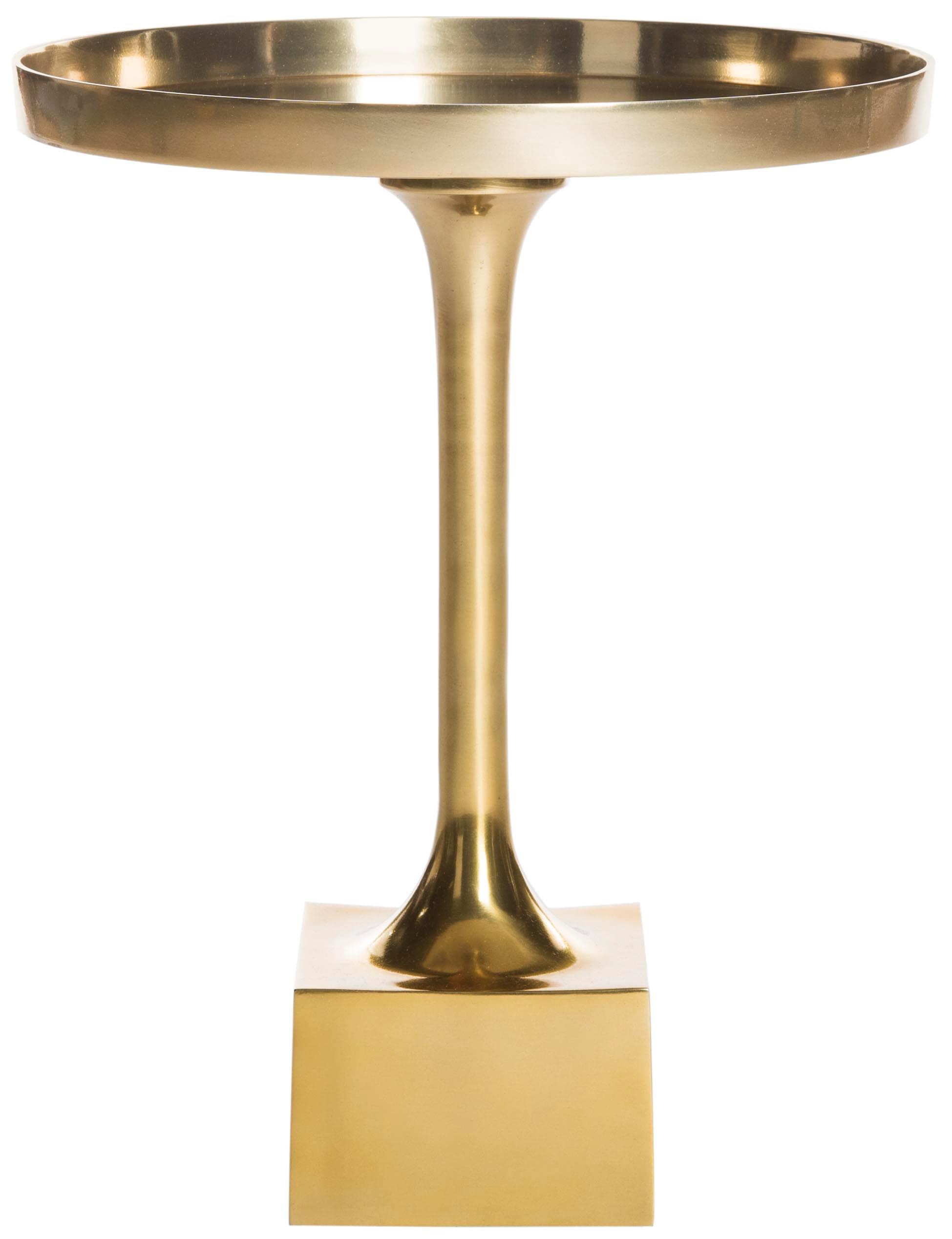 Corvus Round Side Table - FOX5519A - Antique Brass - Safavieh Couture