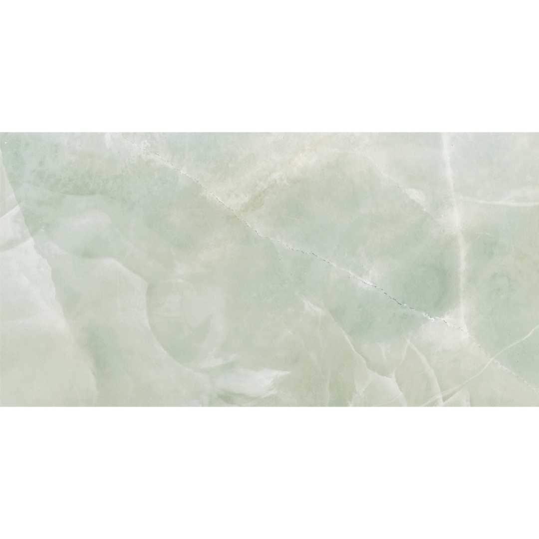 The Tile Life Geo Lush Jade 12" x 24" Rectangle Glossy Porcelain Floor and Wall Tile - 4x4 Sample