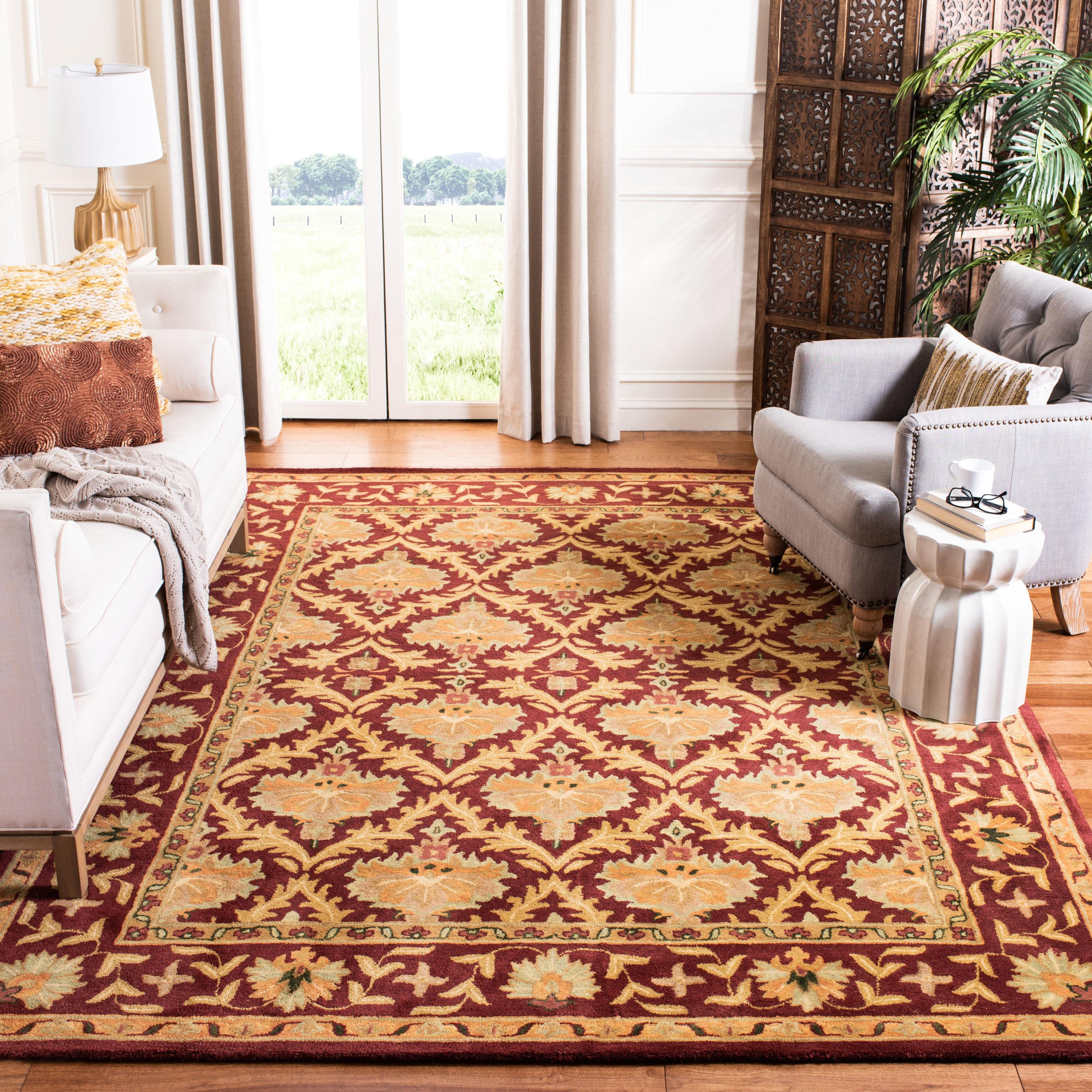 SAFAVIEH Antiquity Diarmait Oriental Wool Area Rug, Wine/Gold, 3' x 5'