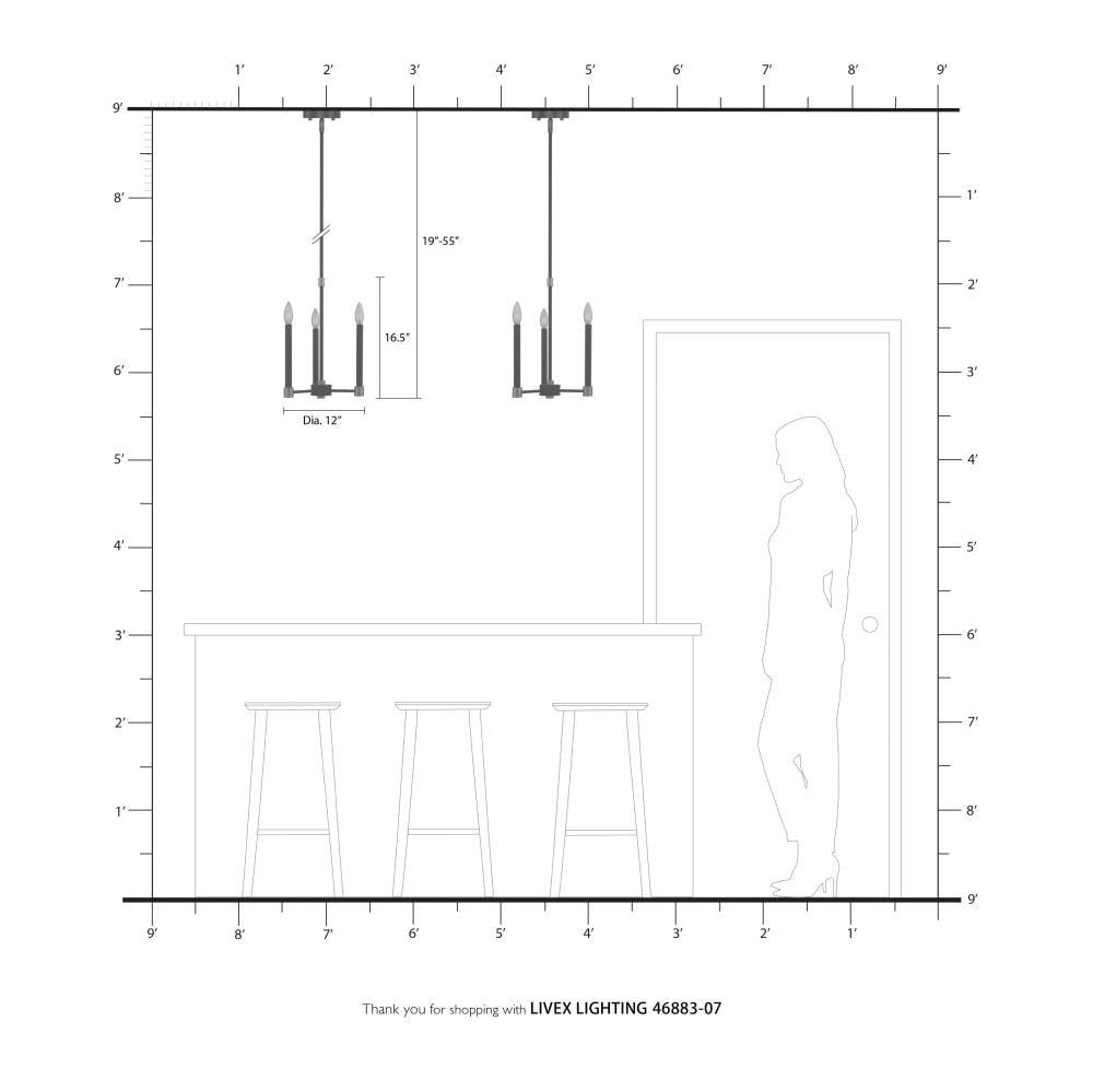 Livex Lighting Karlstad 3 - Light Chandelier in Bronze/Satin Brass