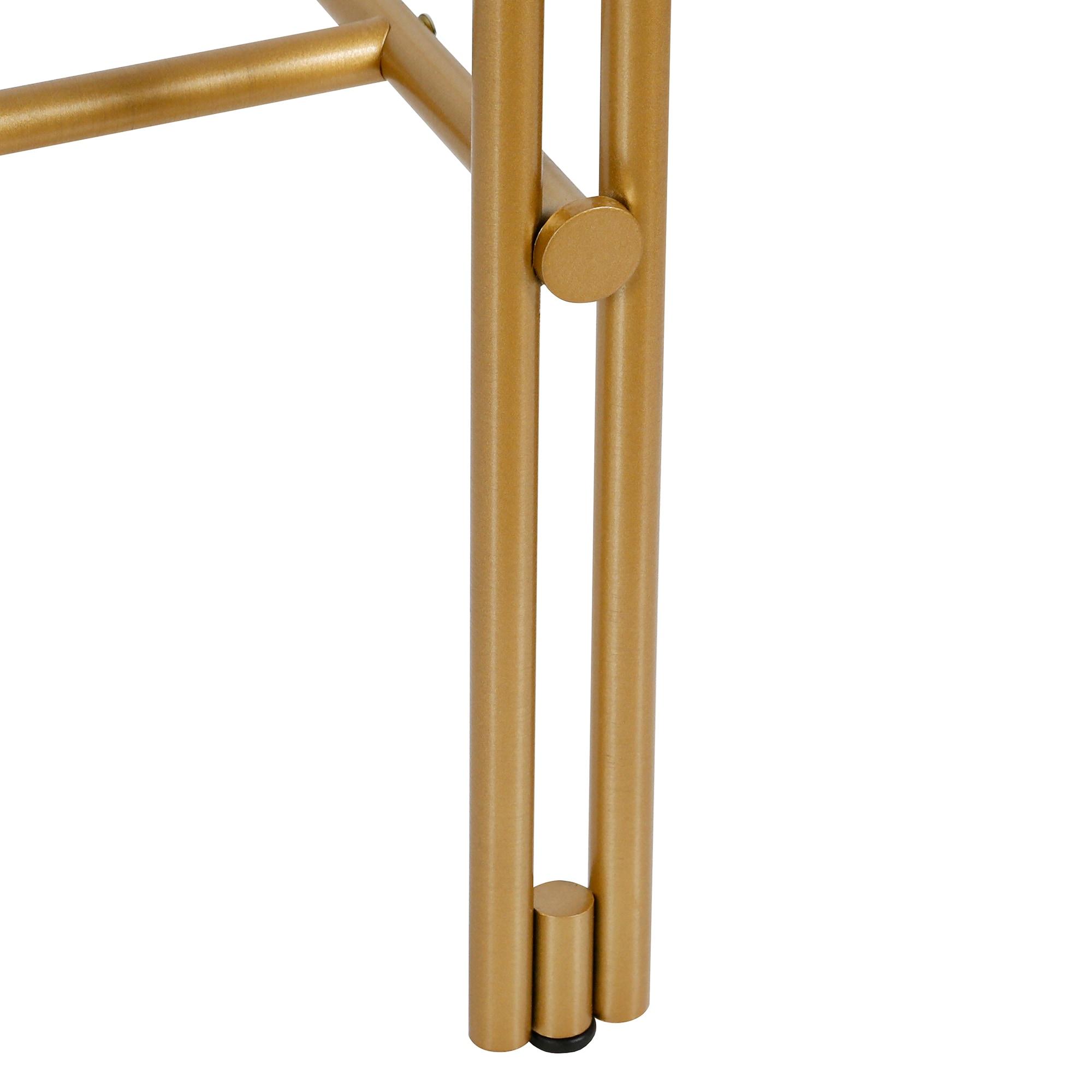Evelyn&Zoe Inez 48" Wide Rectangular Desk in Brass