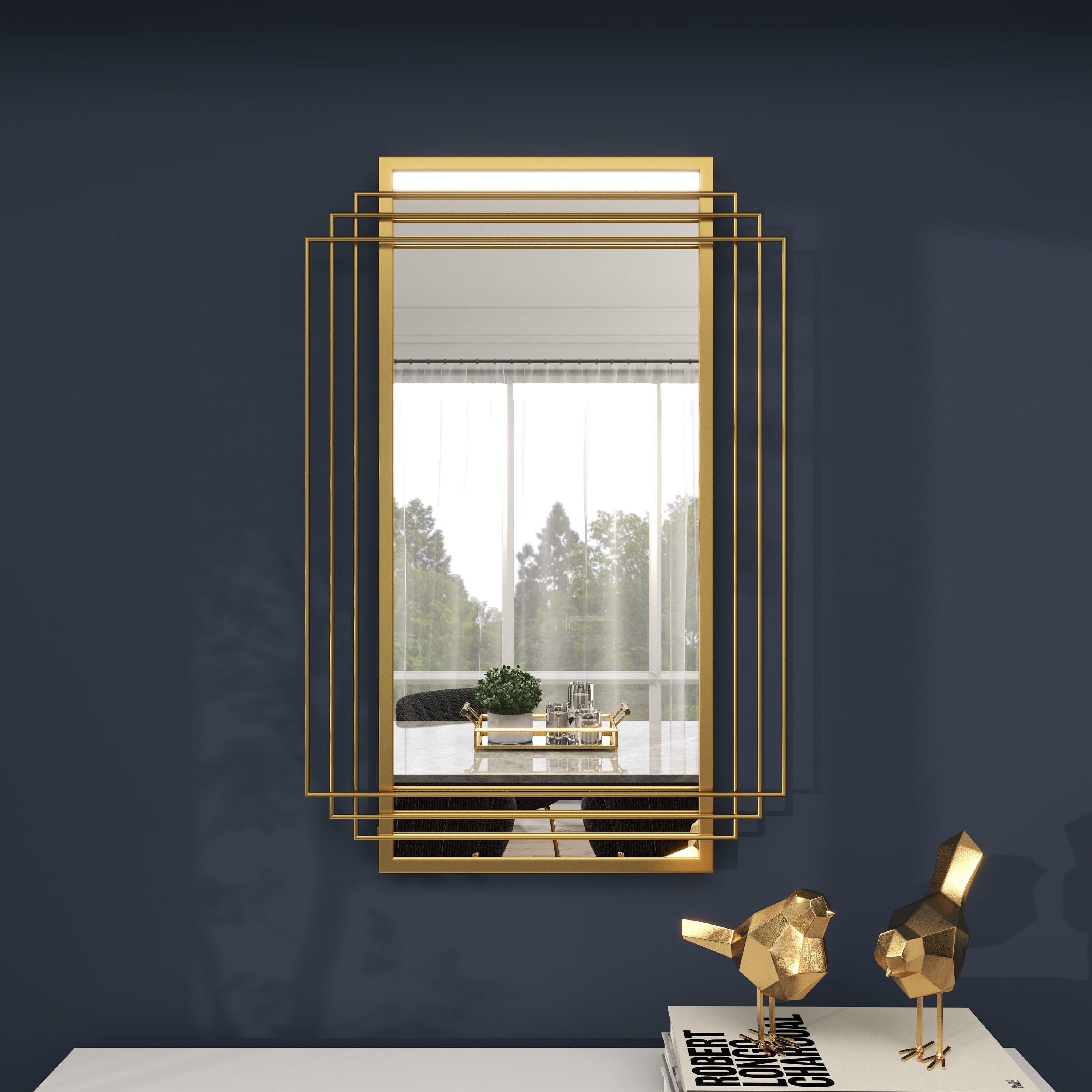CosmoLiving by Cosmopolitan CosmoLiving by Cosmopolitan Gold Metal Geometric Wall Mirror