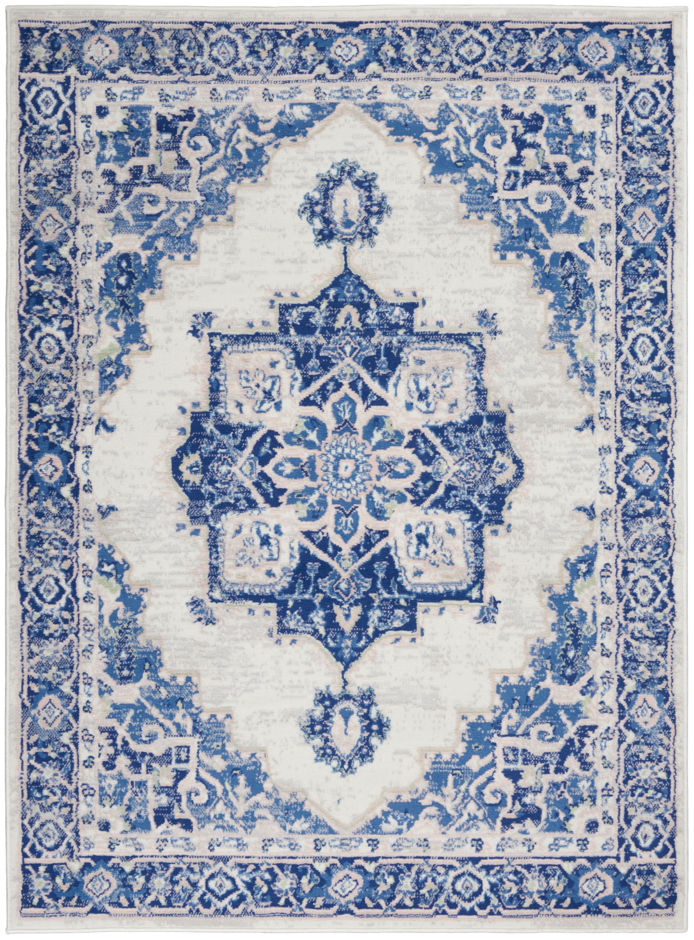 Nourison Whimsicle WHS03 Indoor only Area Rug - Ivory Blue 4' x 6'
