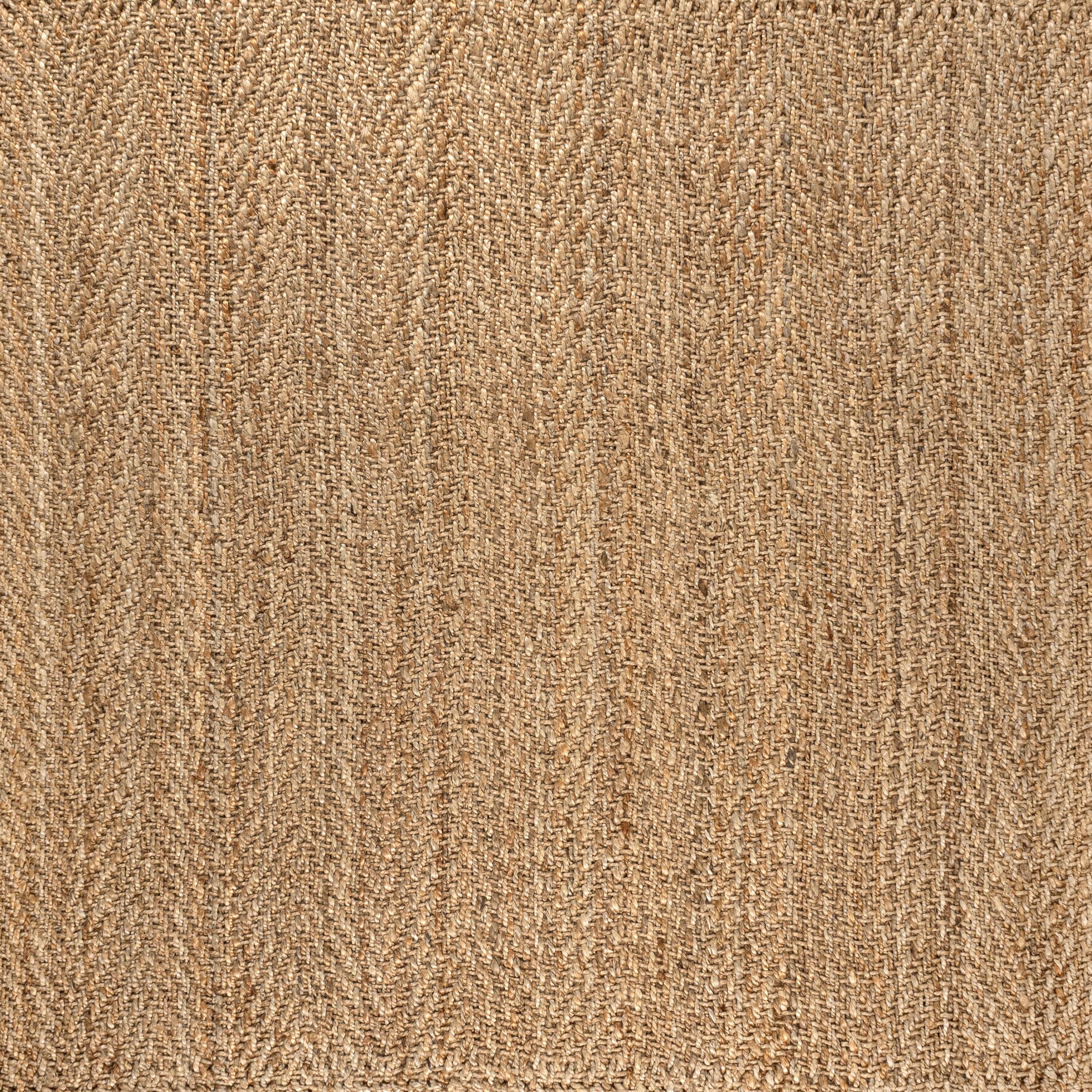 Espina Hand Woven Herringbone Chunky Jute Natural 6' Square Area Rug - JONATHAN Y