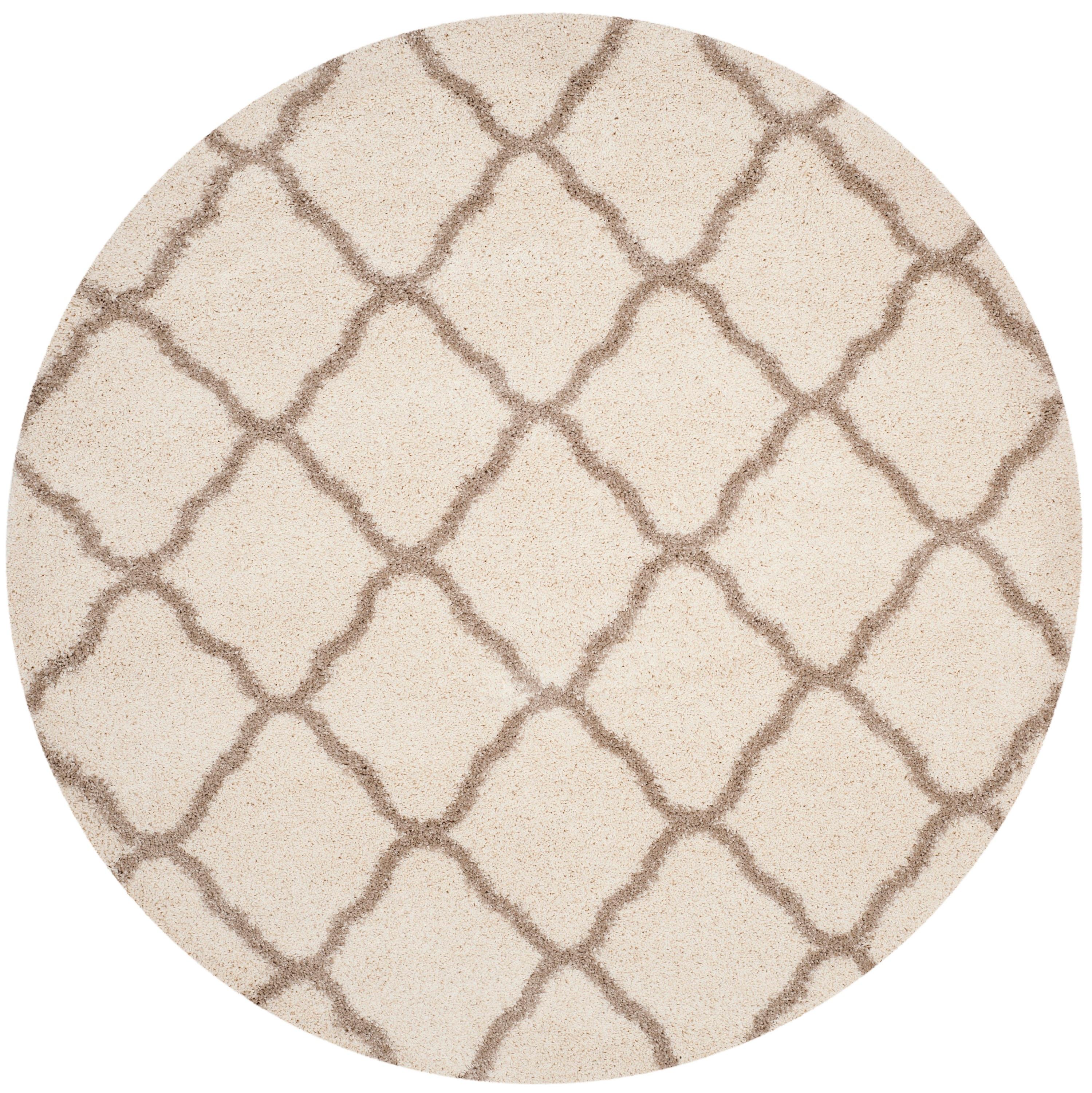 Hudson Shag SGH283 Power Loomed Area Rug - Ivory/Beige - 7' round - Safavieh.