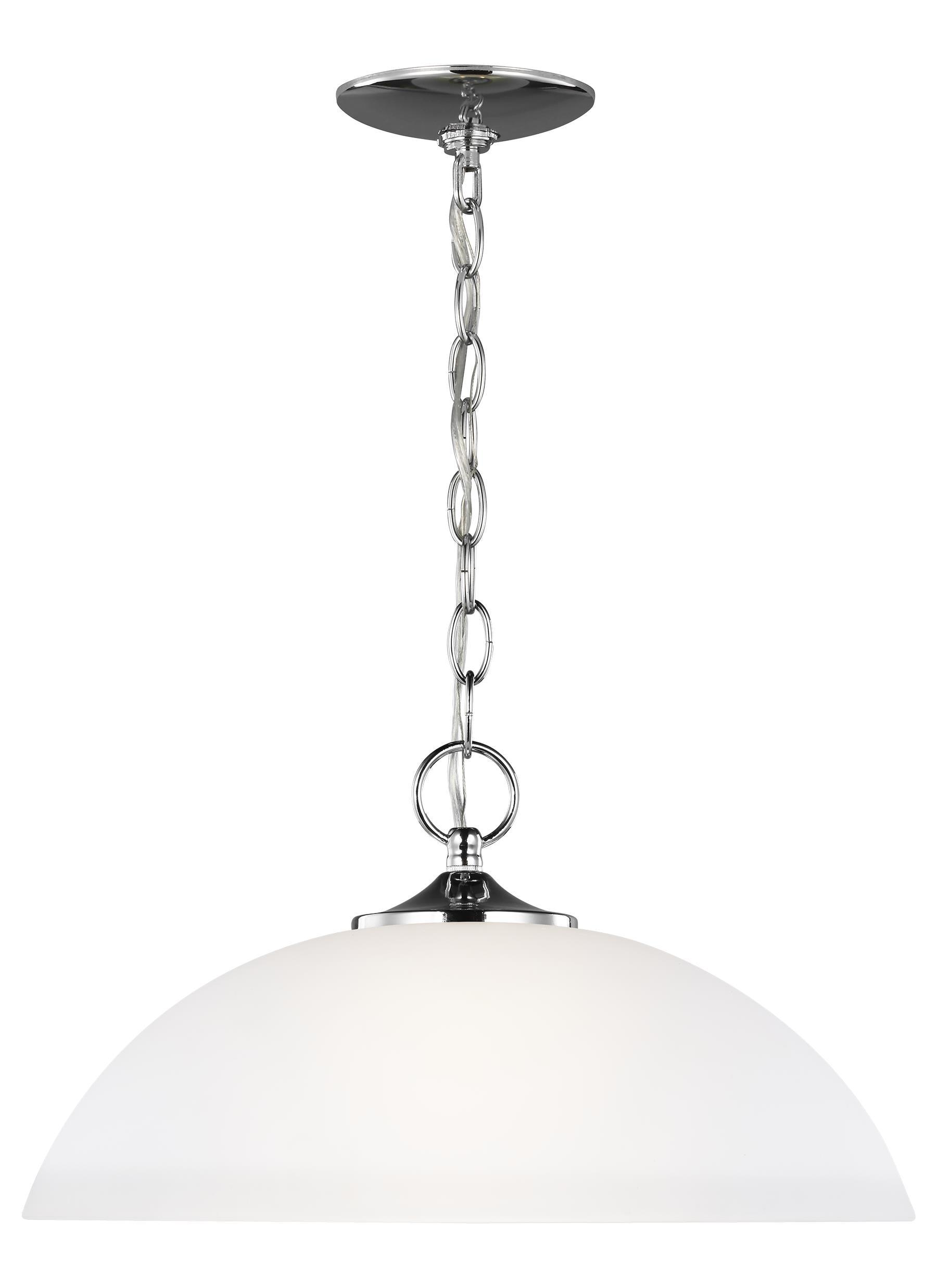 Progress Lighting, Classic Collection, 1-Light Pendant, Brushed Nickel, Etched Glass Shade