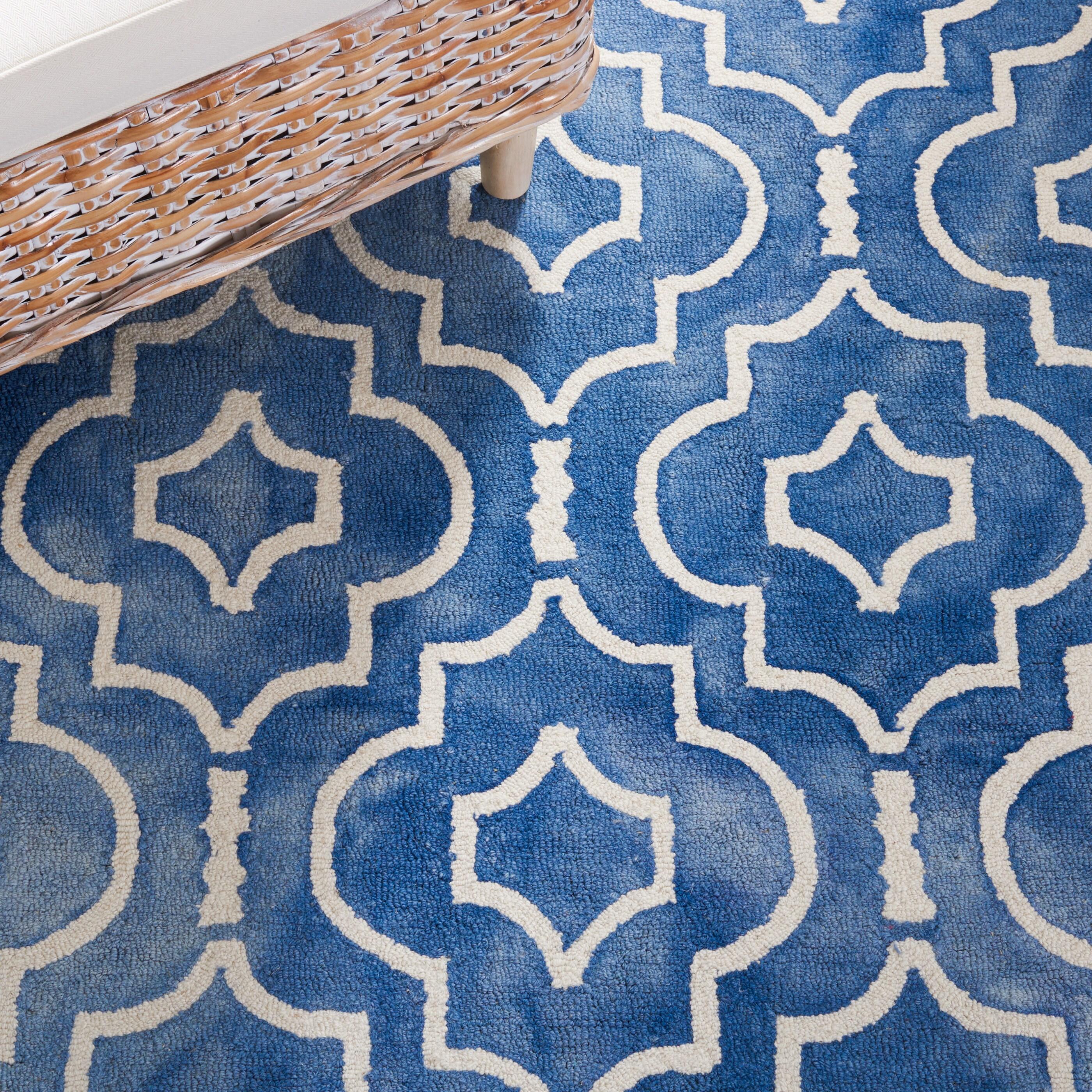 Dip Dye DDY538 Hand Tufted Accent Rug - Blue/Ivory - 3'x5' - Safavieh.