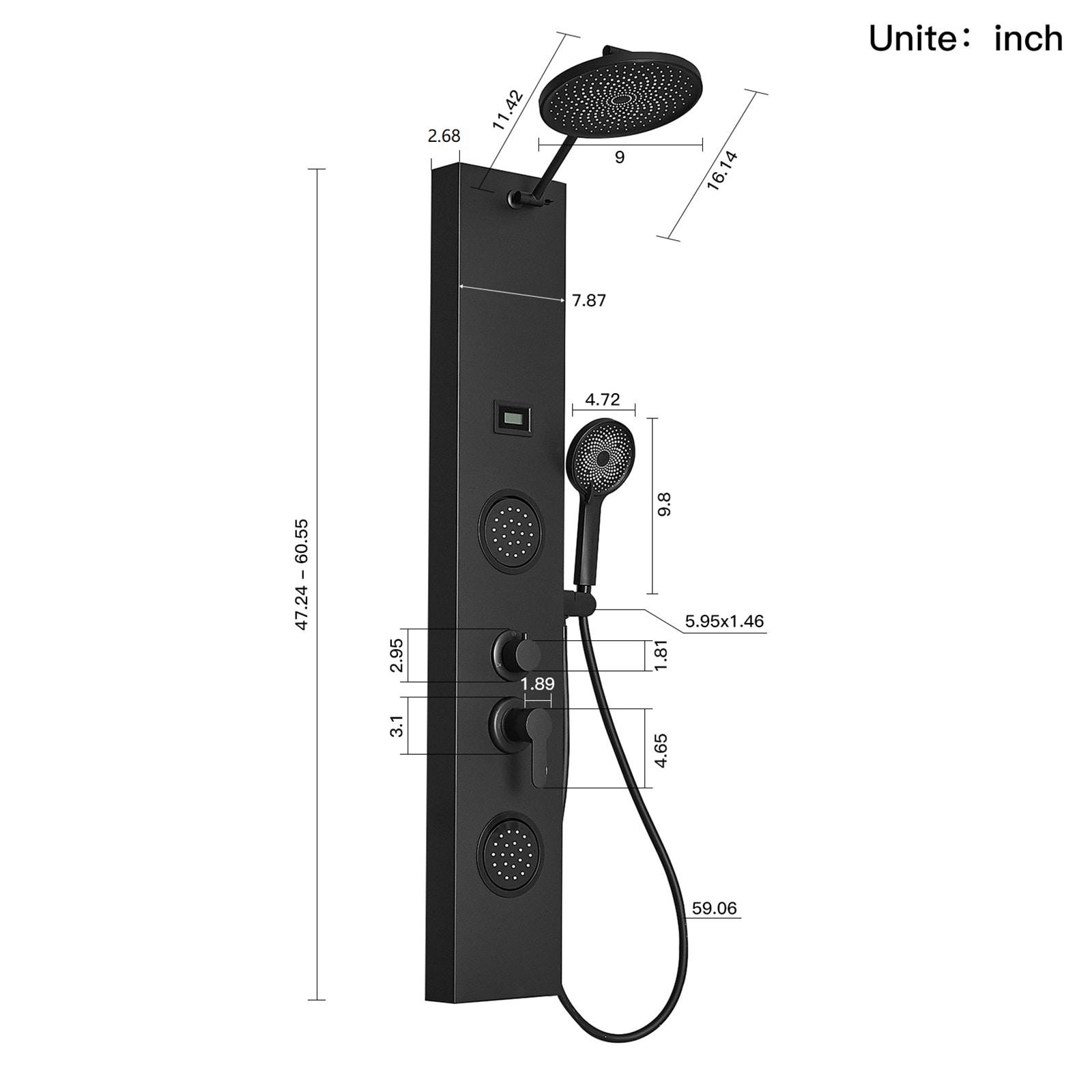 60.55'' Shower Panel with Adjustable Shower Head