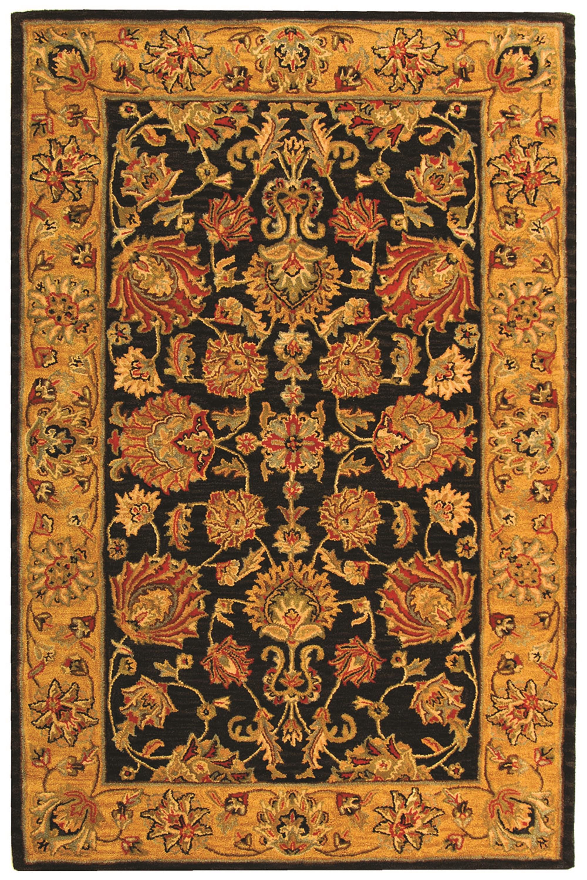 Heritage HG343 Hand Tufted Area Rug - Charcoal/Gold - 4'x6' - Safavieh.