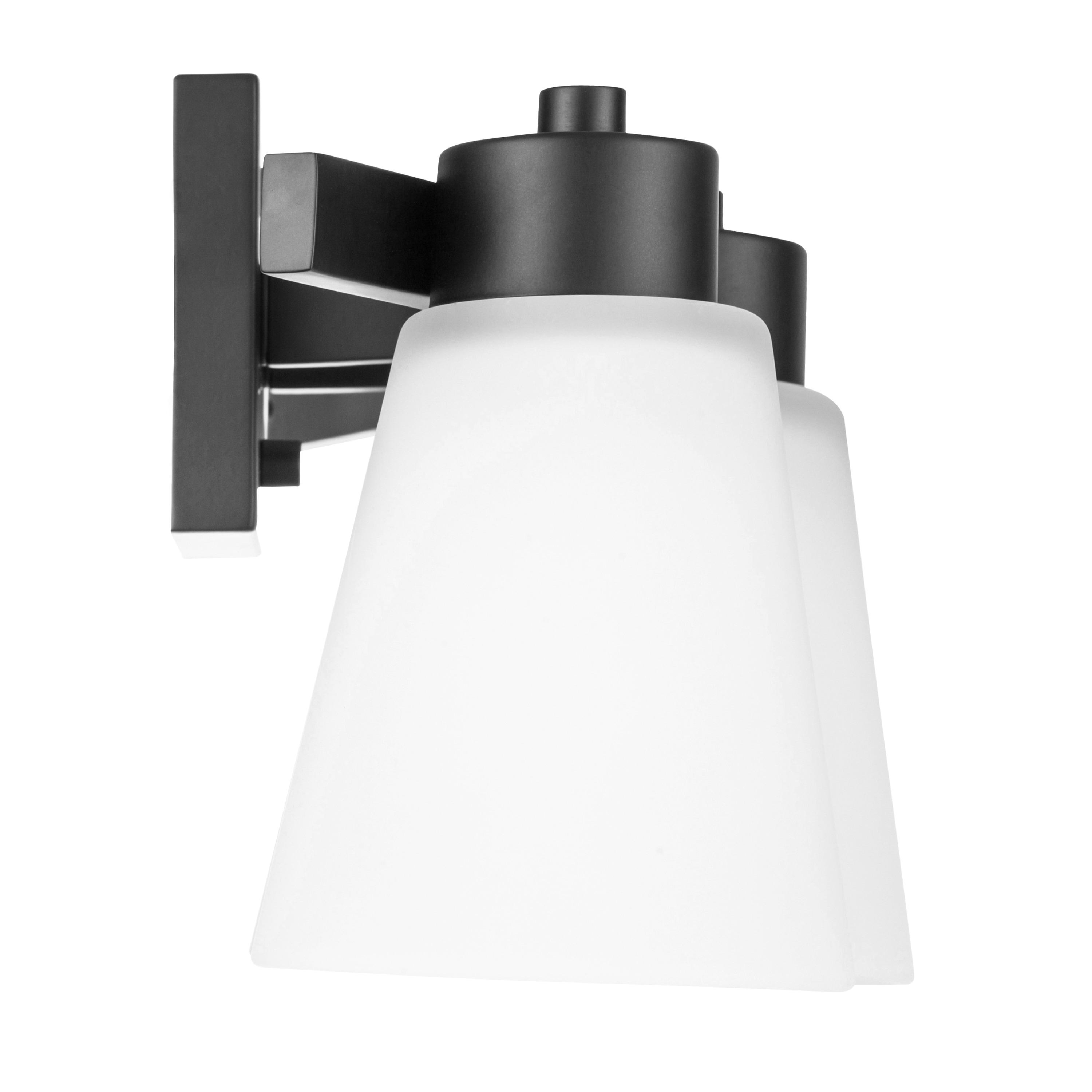 Prominence Home Fairendale 3-Light Matte Black Bathroom Vanity Light with Frosted Glass Shade