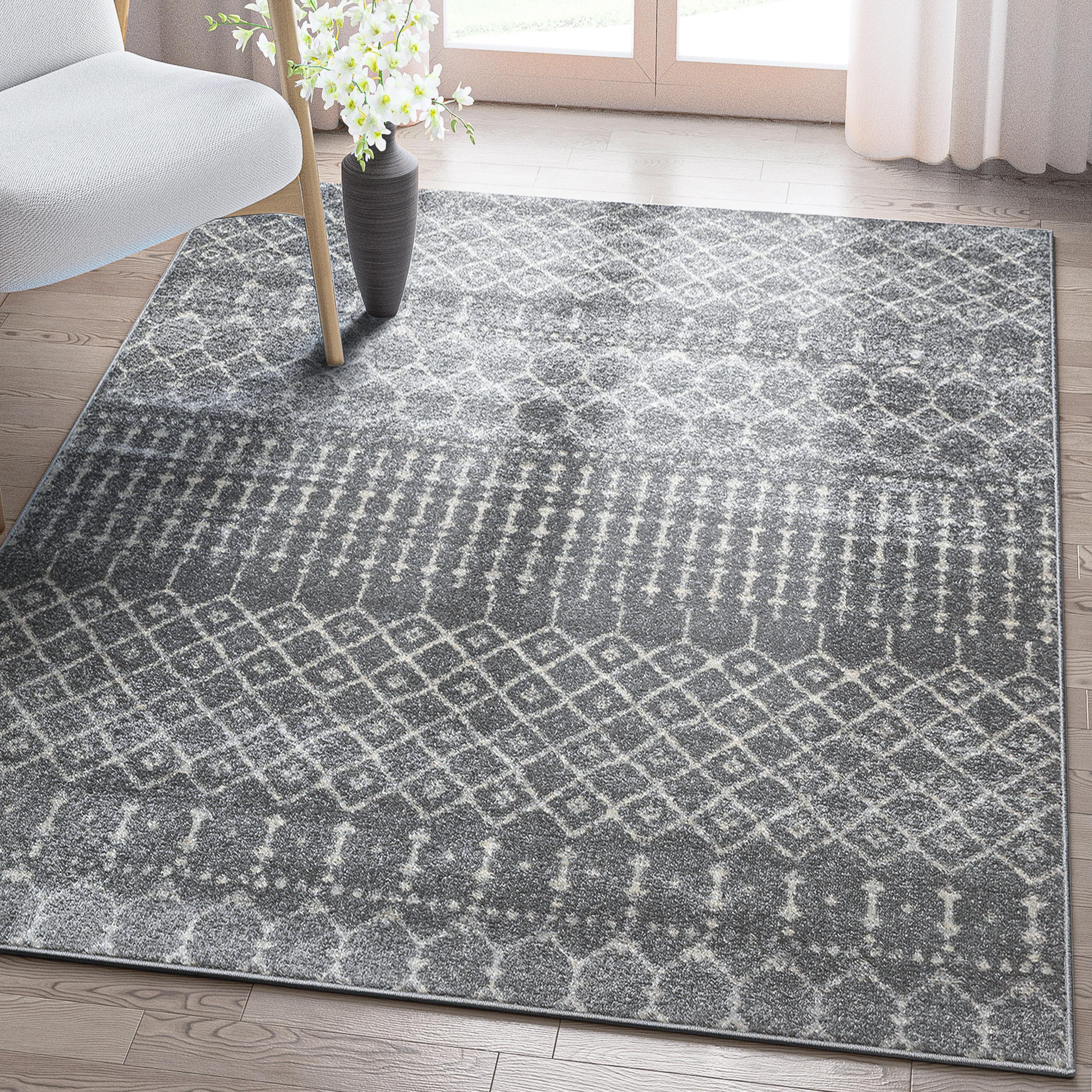 Mystic Colette Moroccan Trellis Grey Area Rug