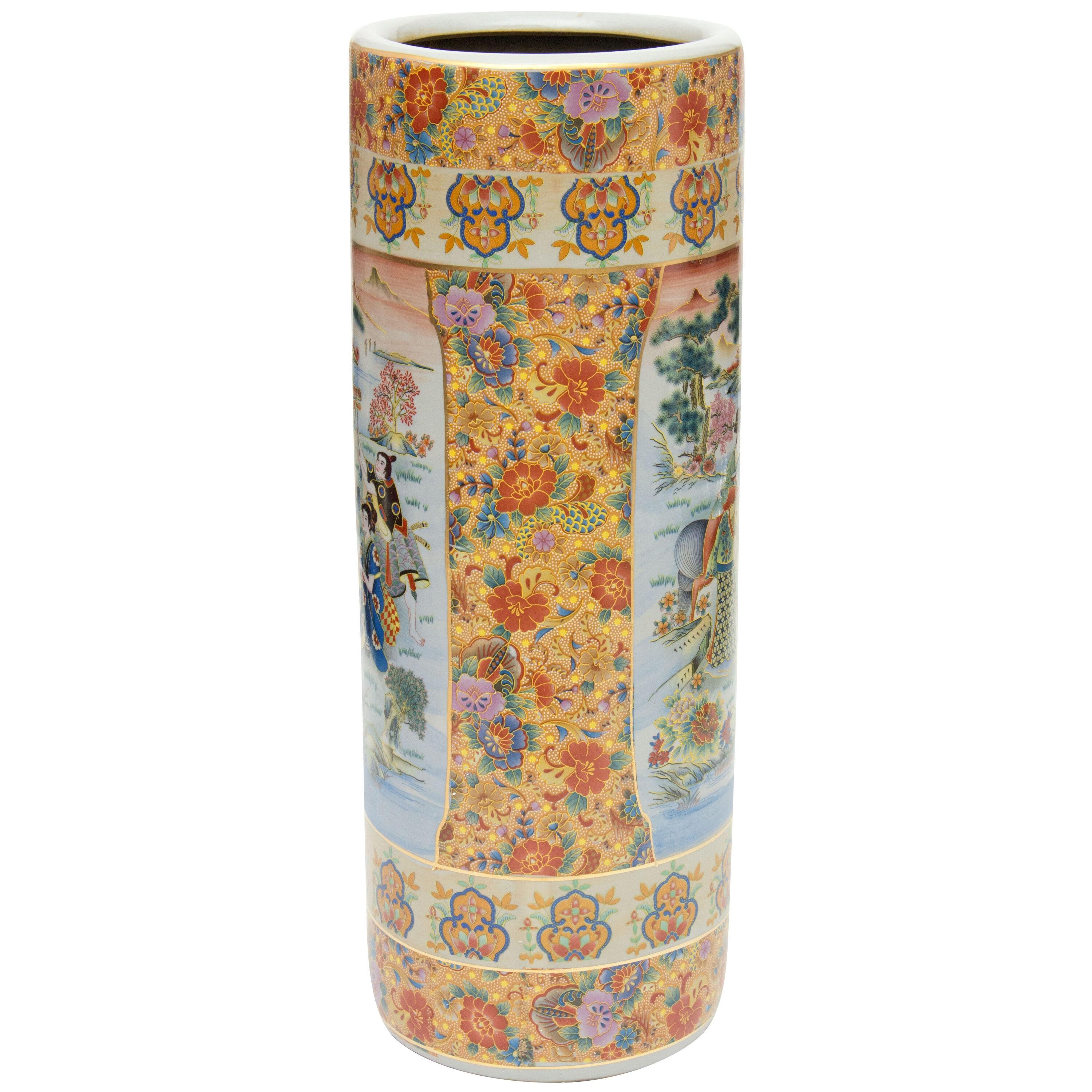 24" Horse in Meadow Porcelain Umbrella Stand
