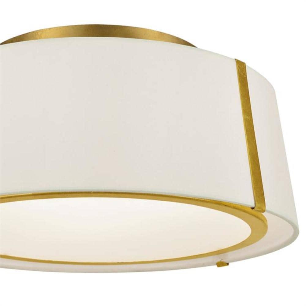 FUL-905-GA-Crystorama Lighting-Fulton - Three Light Flush Mount in Traditional and Contemporary Style - 18 Inches Wide by 8 Inches High-Antique Gold